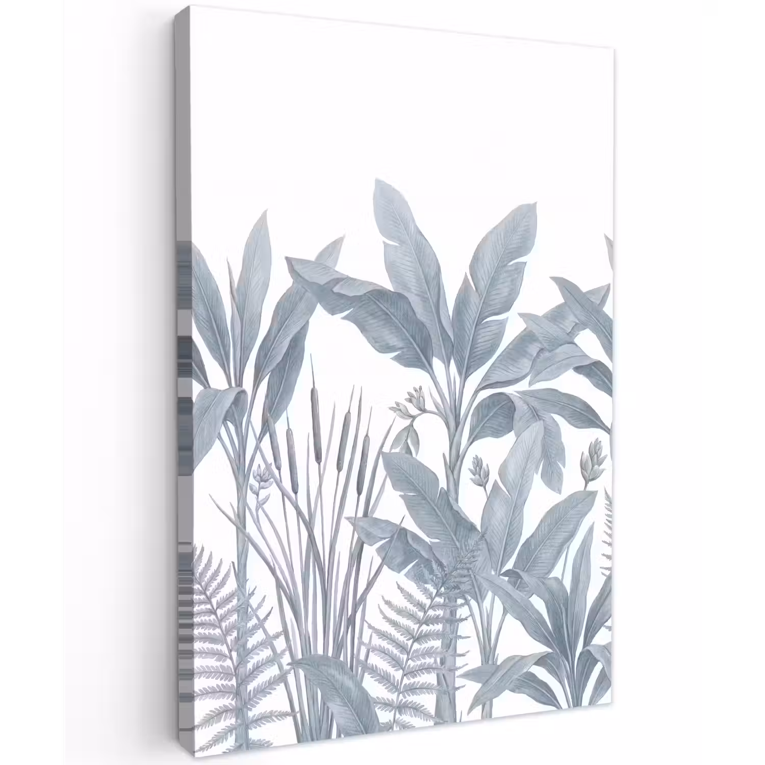 Planten - Bladeren - Natuur - Grijs Tuinposter op houten frame 2 cm dik klein -3d