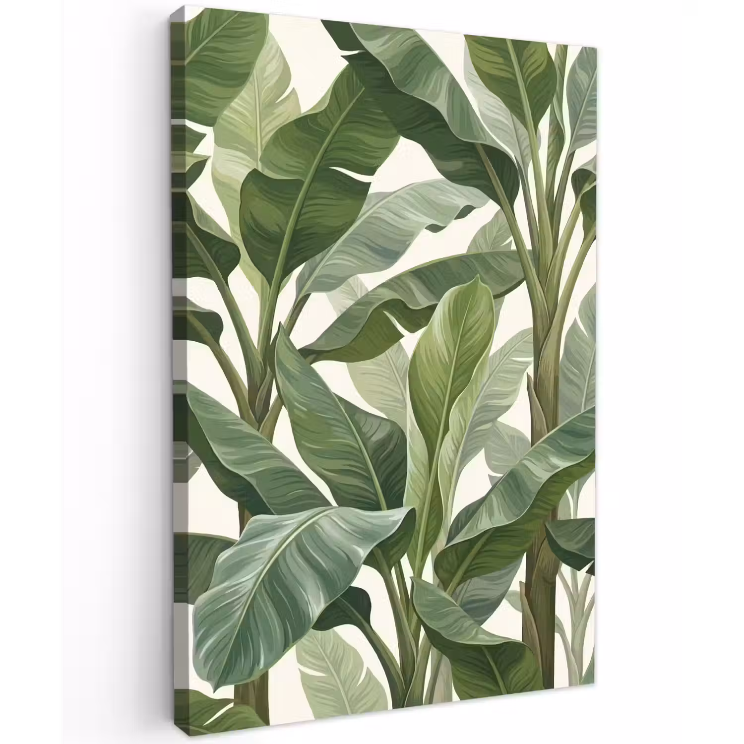 Planten - Bladeren - Tropisch - Groen Tuinposter op houten frame 2 cm dik klein -3d