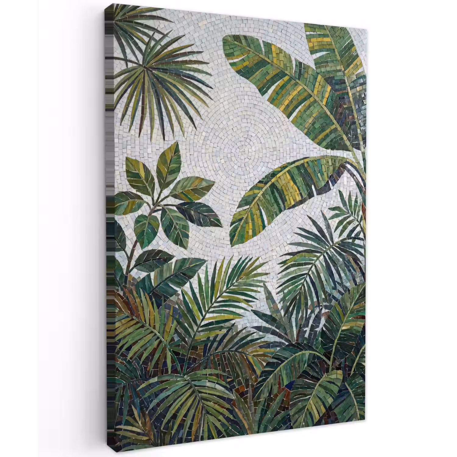 Planten - Tropisch - Mozaïek - Groen - Natuur Tuinposter op houten frame 2 cm dik klein -3d