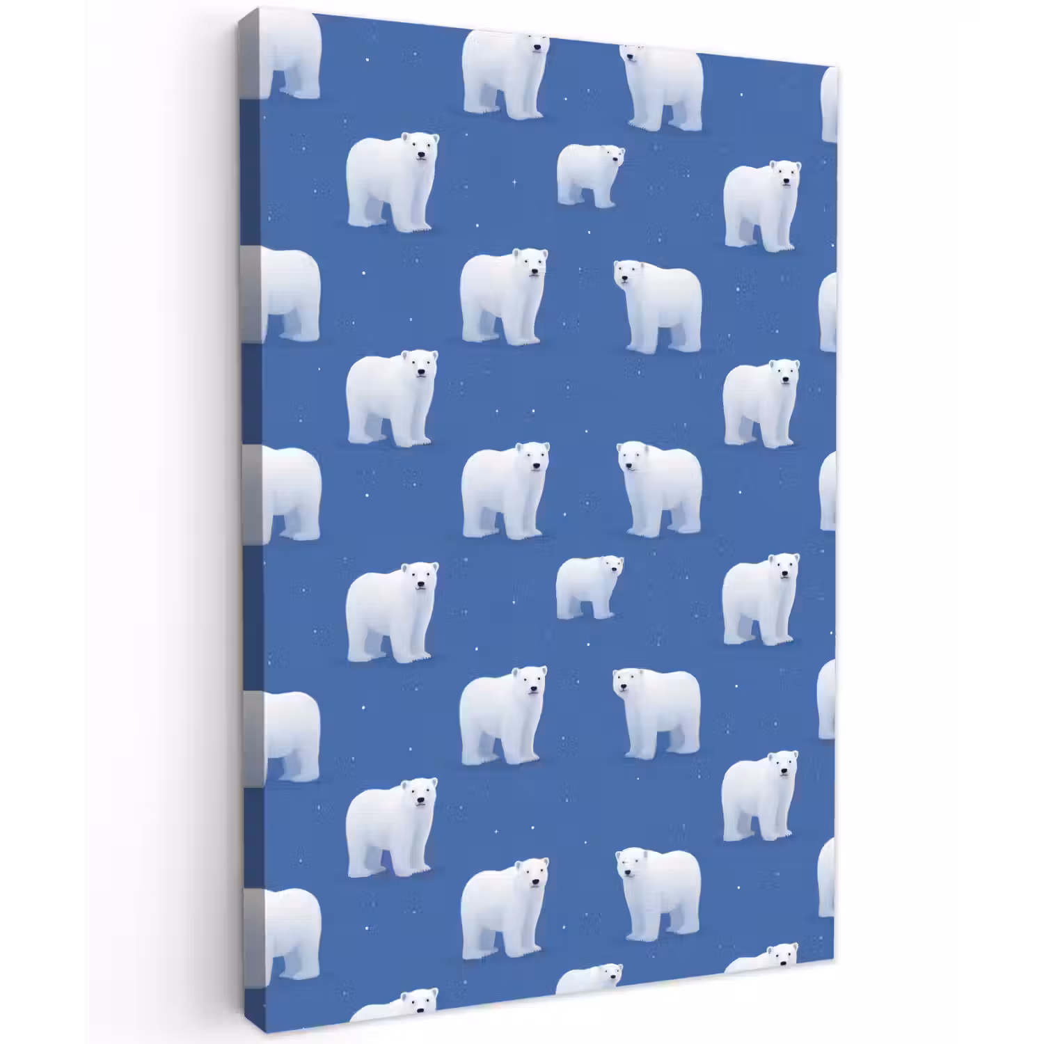 IJsbeer - Patroon - Blauw Tuinposter op houten frame 2 cm dik klein 841 -3d