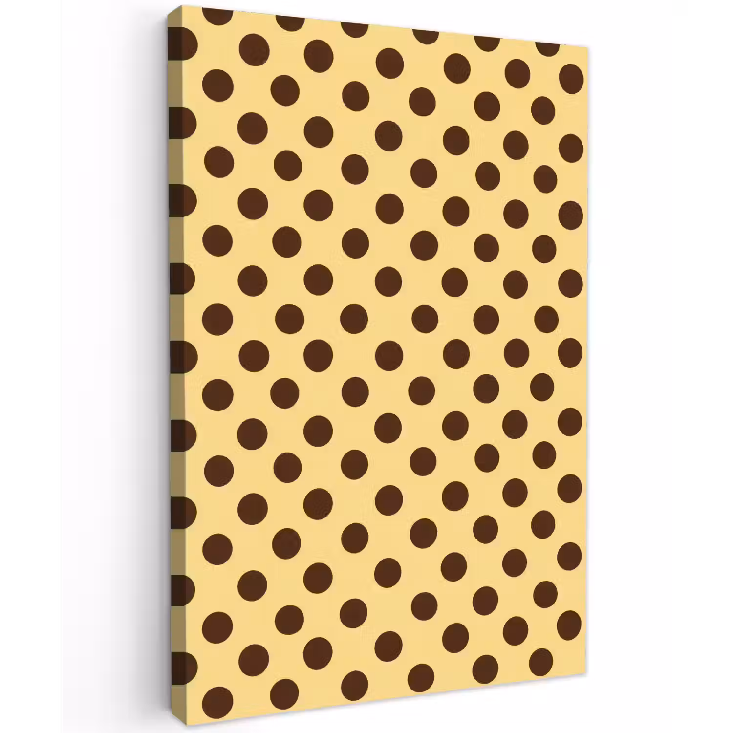 Polka Dot - Stippen - Retro - Geel - Bruin Tuinposter op houten frame 2 cm dik klein 841 -3d