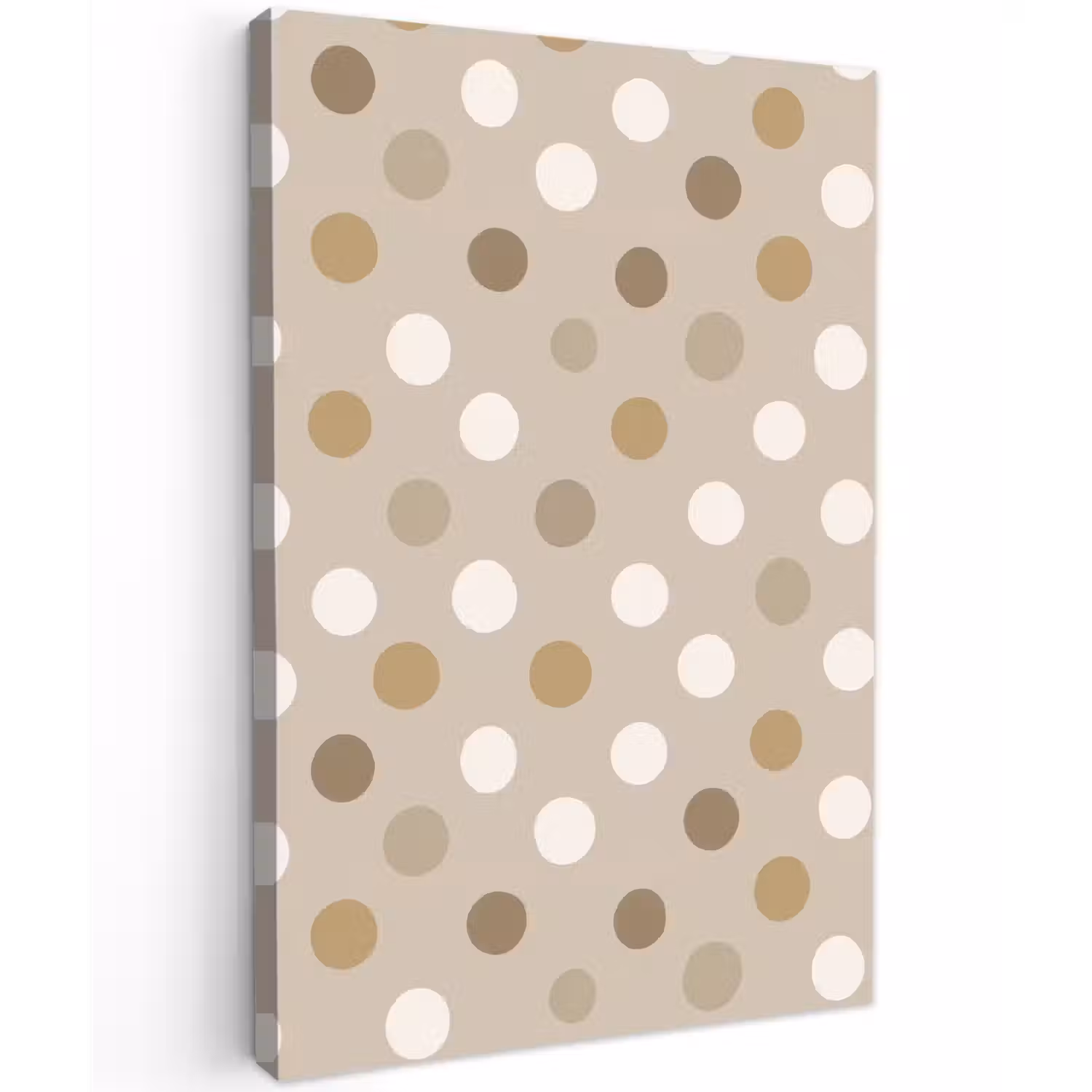 Polka - Dots - Beige Tuinposter op houten frame 2 cm dik klein 841 -3d