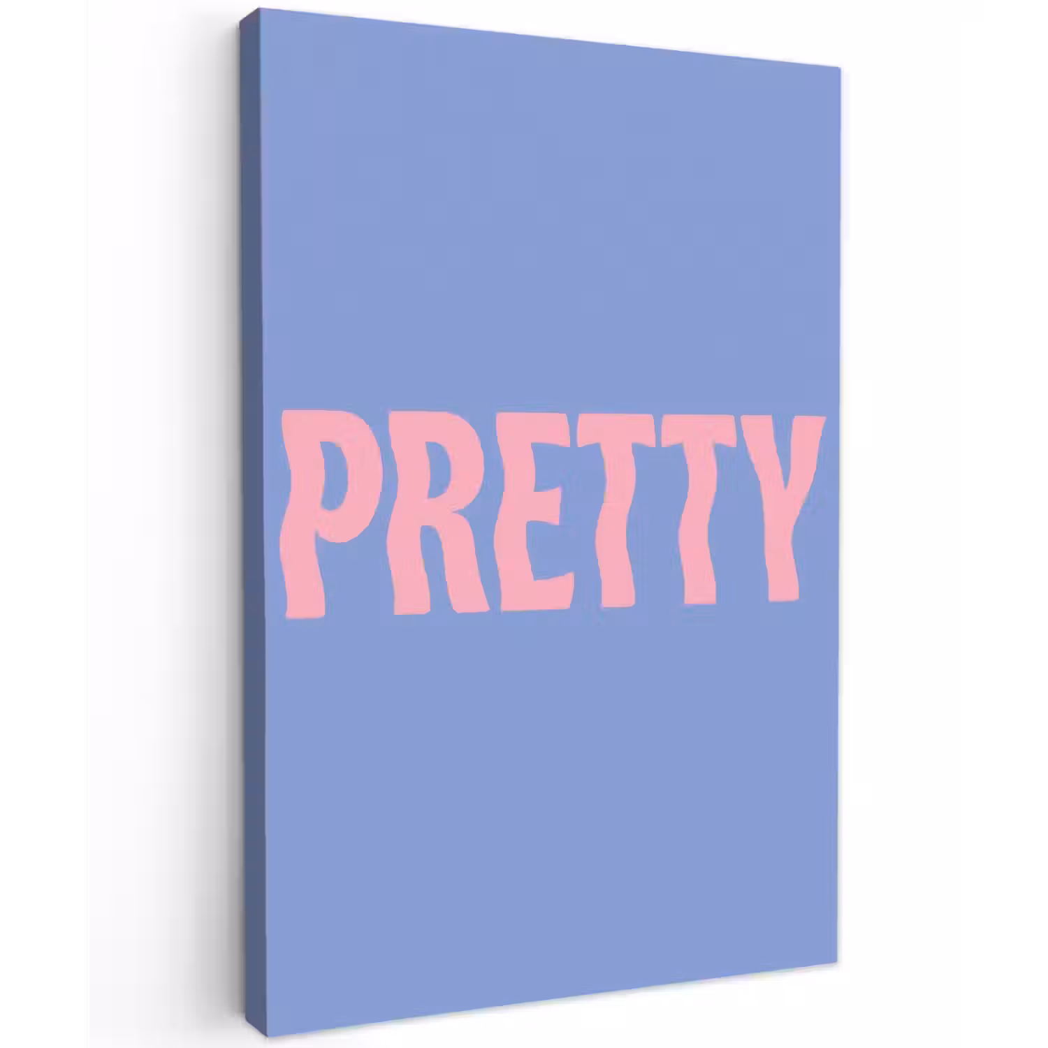 Pretty - Roze - Blauw - Golvend Tuinposter op houten frame 2 cm dik klein -3d