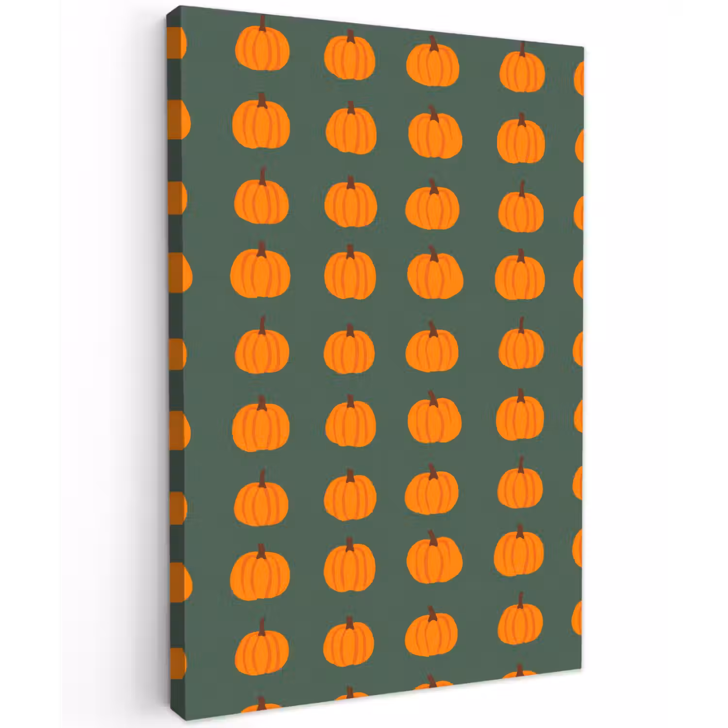 Pompoen - Patroon - Oranje Tuinposter op houten frame 2 cm dik klein 841 -3d