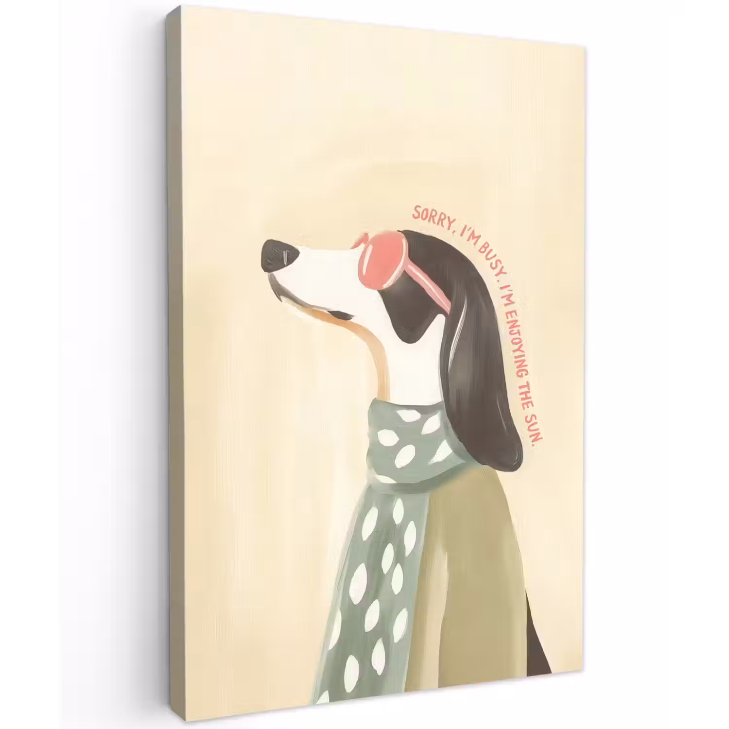 Quote - Hond - Zonnebril Tuinposter op houten frame 2 cm dik klein -3d