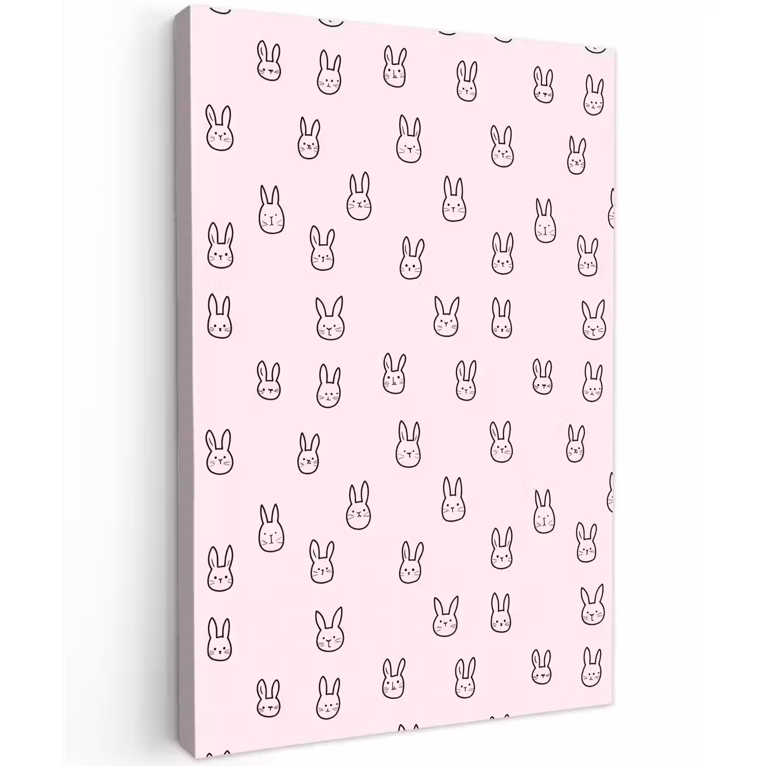 Konijnen - Minimalistisch - Roze Tuinposter op houten frame 2 cm dik klein 841 -3d