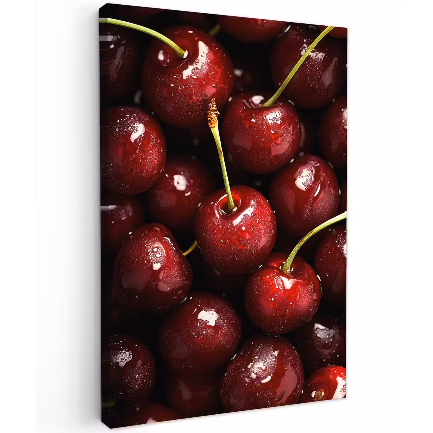 Rood - Fruit - Kersen Tuinposter op houten frame 2 cm dik klein -3d