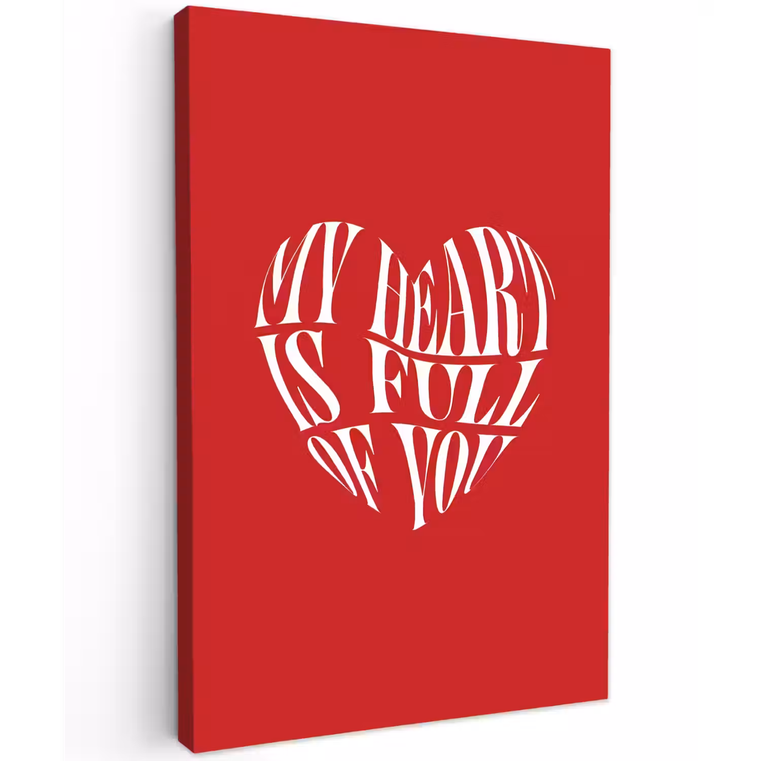 Rood - Hart- Tekst - Valentijn Tuinposter op houten frame 2 cm dik klein -3d