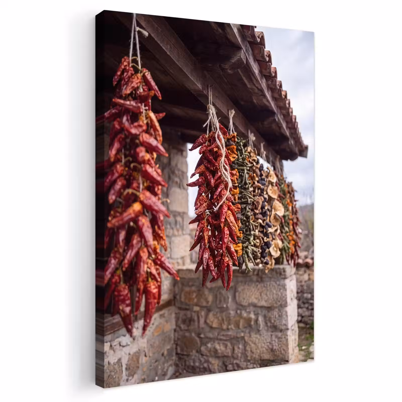 Outdoor Canvas Print - Red Peppers - Food - Rode pepers - Eten Tuinposter op houten frame 2 cm dik klein