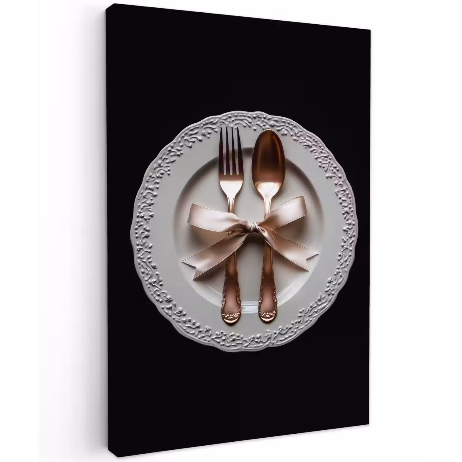Rose - Strik - Bestek Tuinposter op houten frame 2 cm dik klein -3d