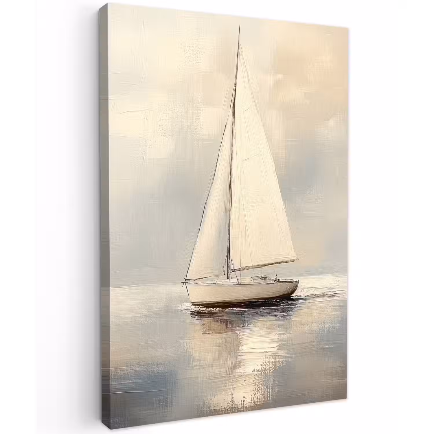 Zeilschip - Zee - Bewolkt Tuinposter op houten frame 2 cm dik klein -3d