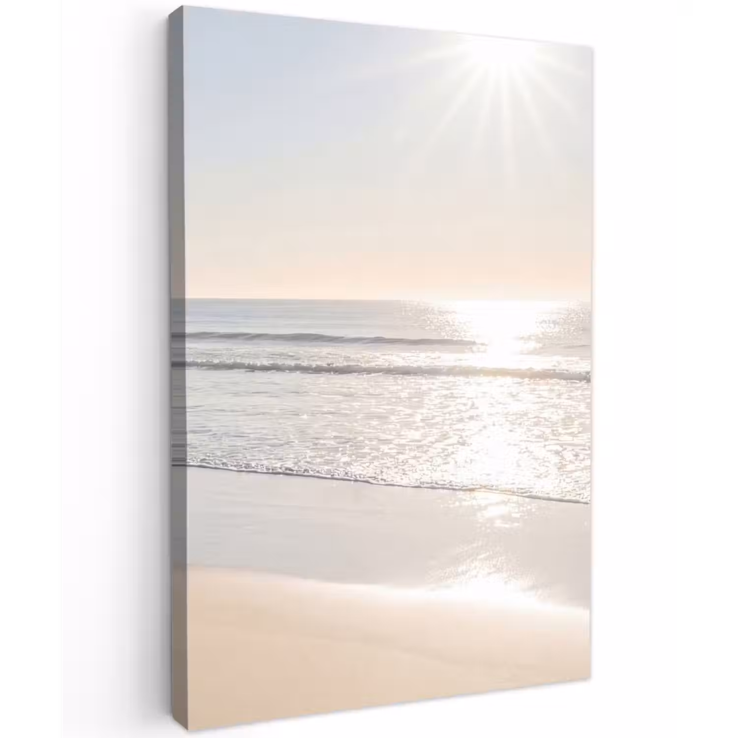 Zee - Zon - Zand Tuinposter op houten frame 2 cm dik klein -3d