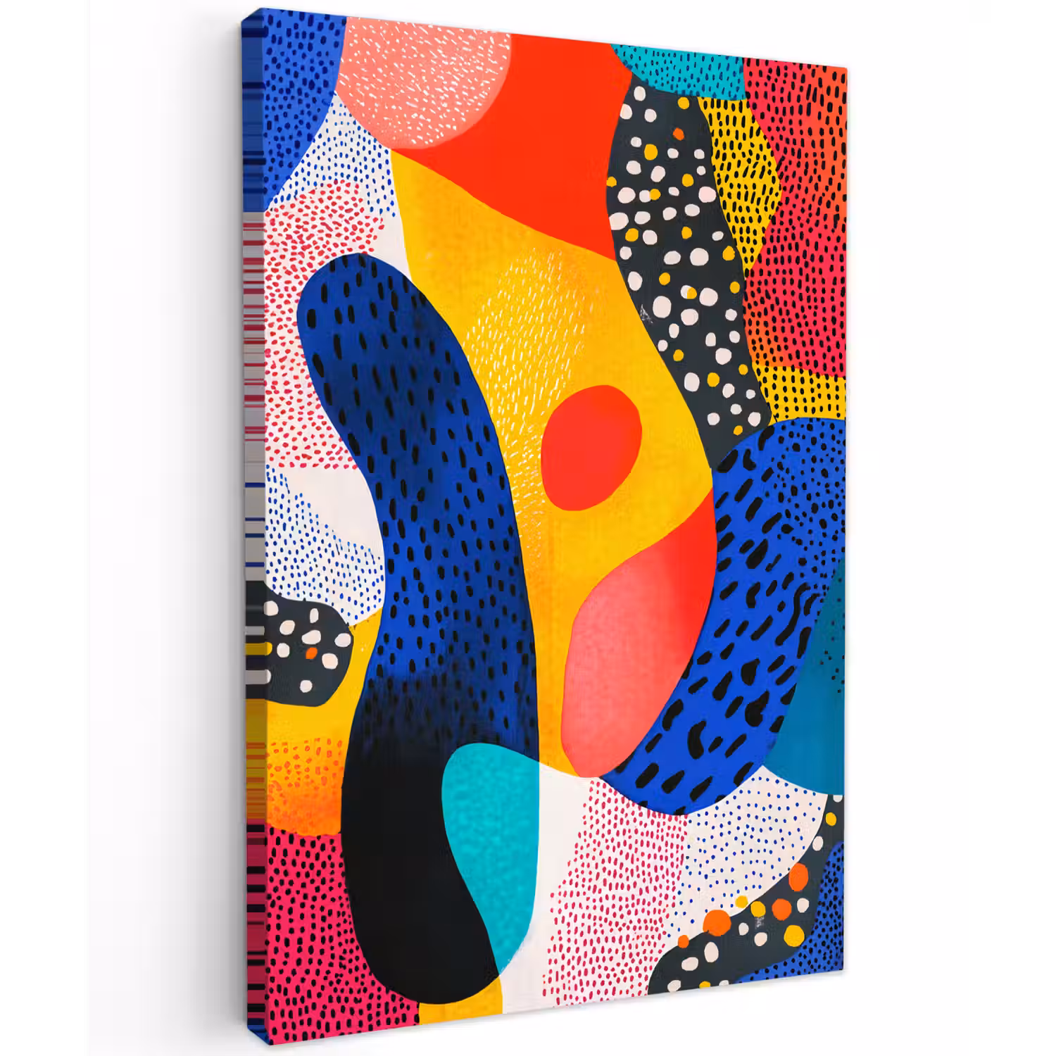 Vormen - Abstract - Stippels - Blauw Tuinposter op houten frame 2 cm dik klein -3d