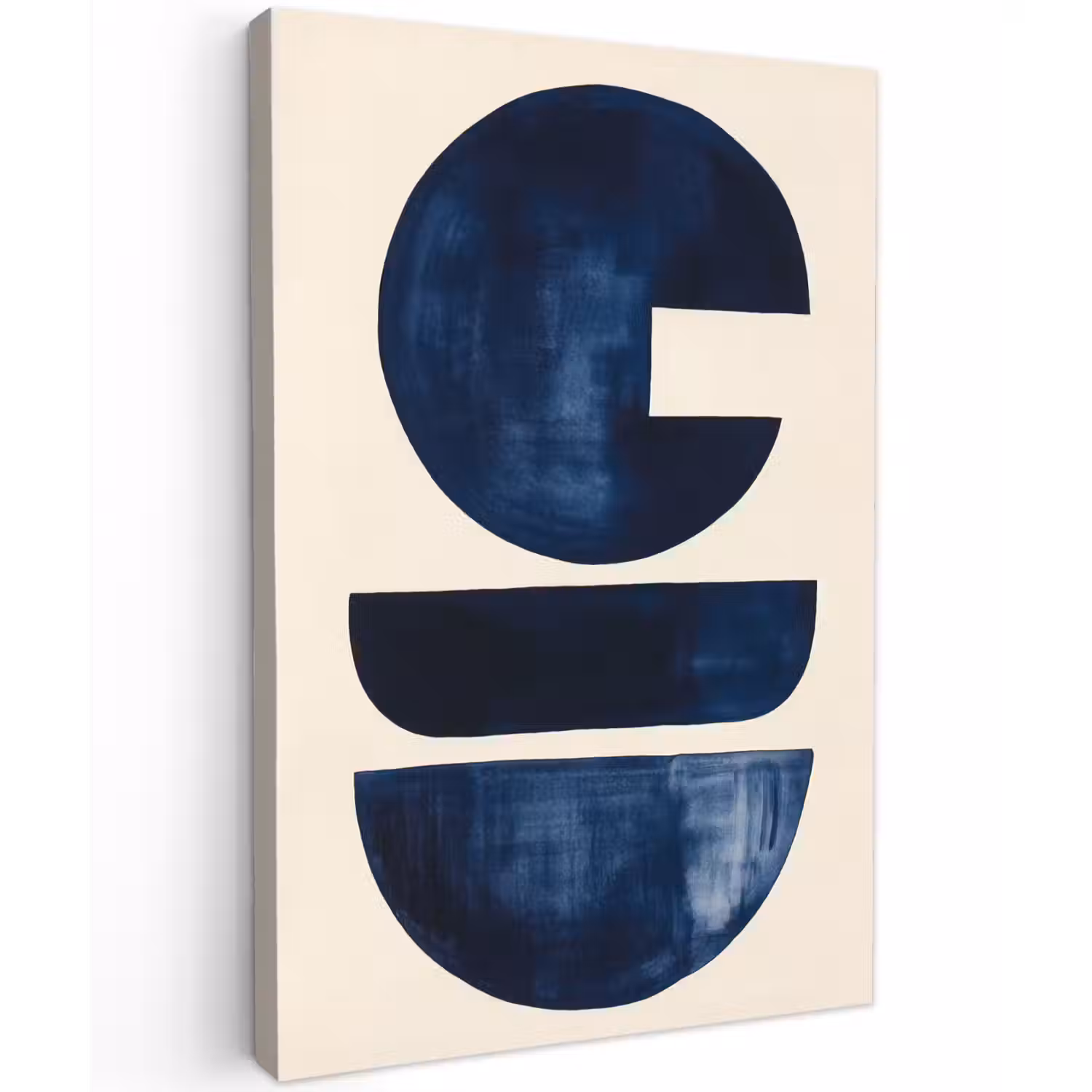 Vormen - Blauw - Abstract Tuinposter op houten frame 2 cm dik klein -3d