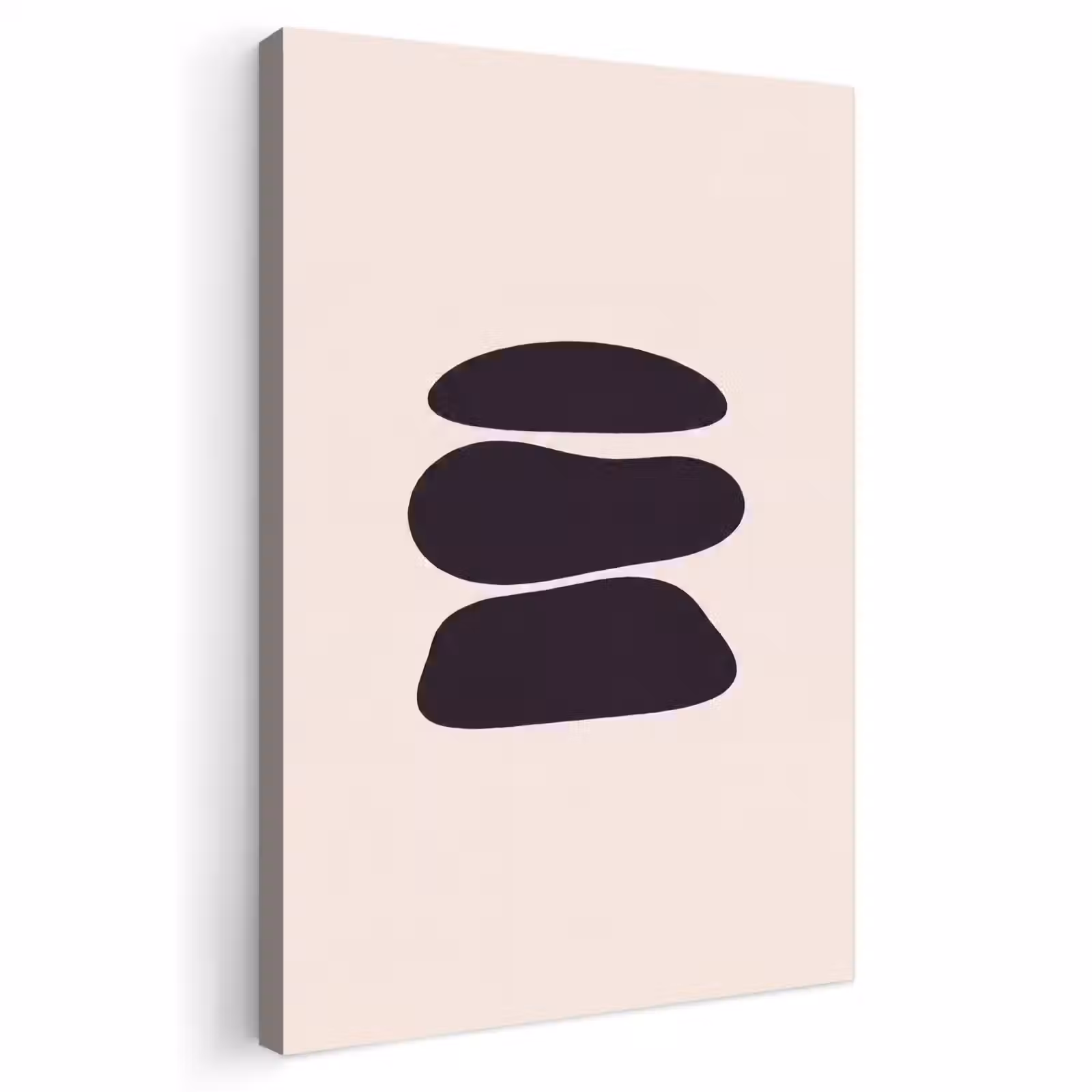 Outdoor Canvas Print - Shapes - Organic - Black - Vormen - Organisch - Zwart Tuinposter op houten frame 2 cm dik klein