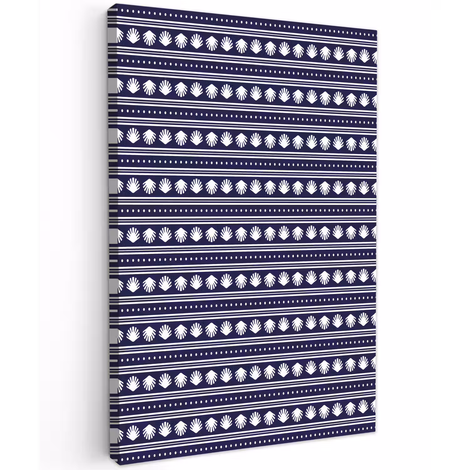Schelp - Nautisch - Blauw - Wit Tuinposter op houten frame 2 cm dik klein 841 -3d