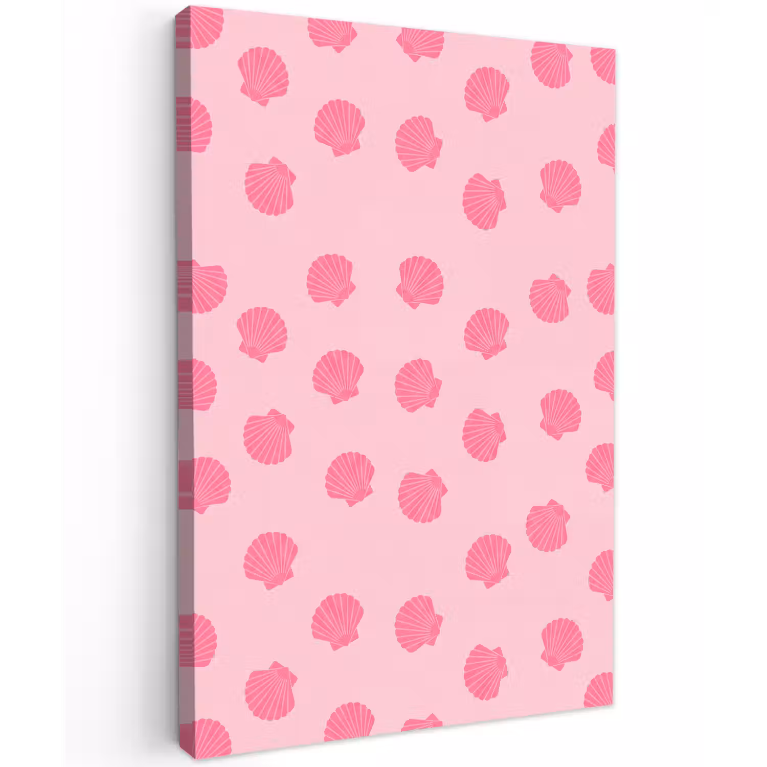 Schelp - Patroon - Zee - Modern - Roze Tuinposter op houten frame 2 cm dik klein -3d