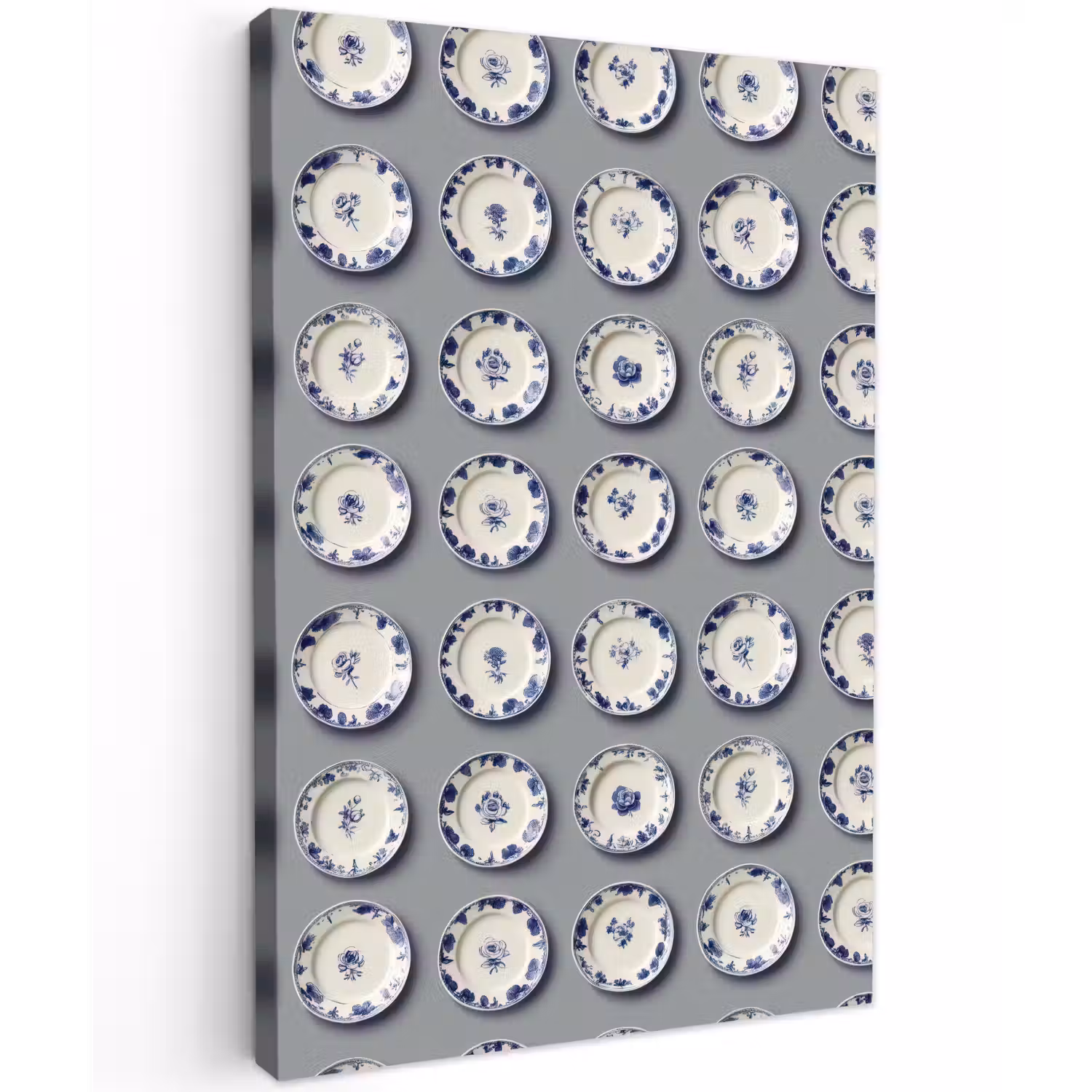 Borden - Bloemen - Blauw - Wit Tuinposter op houten frame 2 cm dik klein 841 -3d