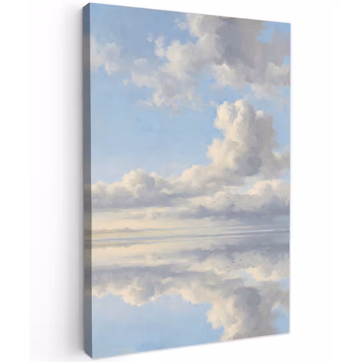 Lucht - Wolken - Natuur - Klassiek - Blauw Tuinposter op houten frame 2 cm dik klein -3d