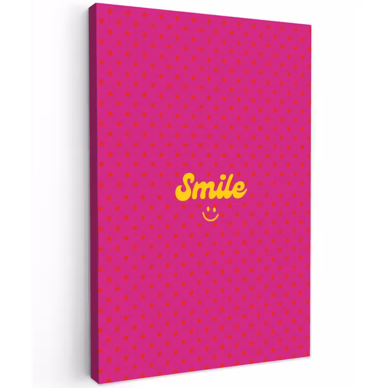 Smile - Stippen - Roze Tuinposter op houten frame 2 cm dik klein -3d