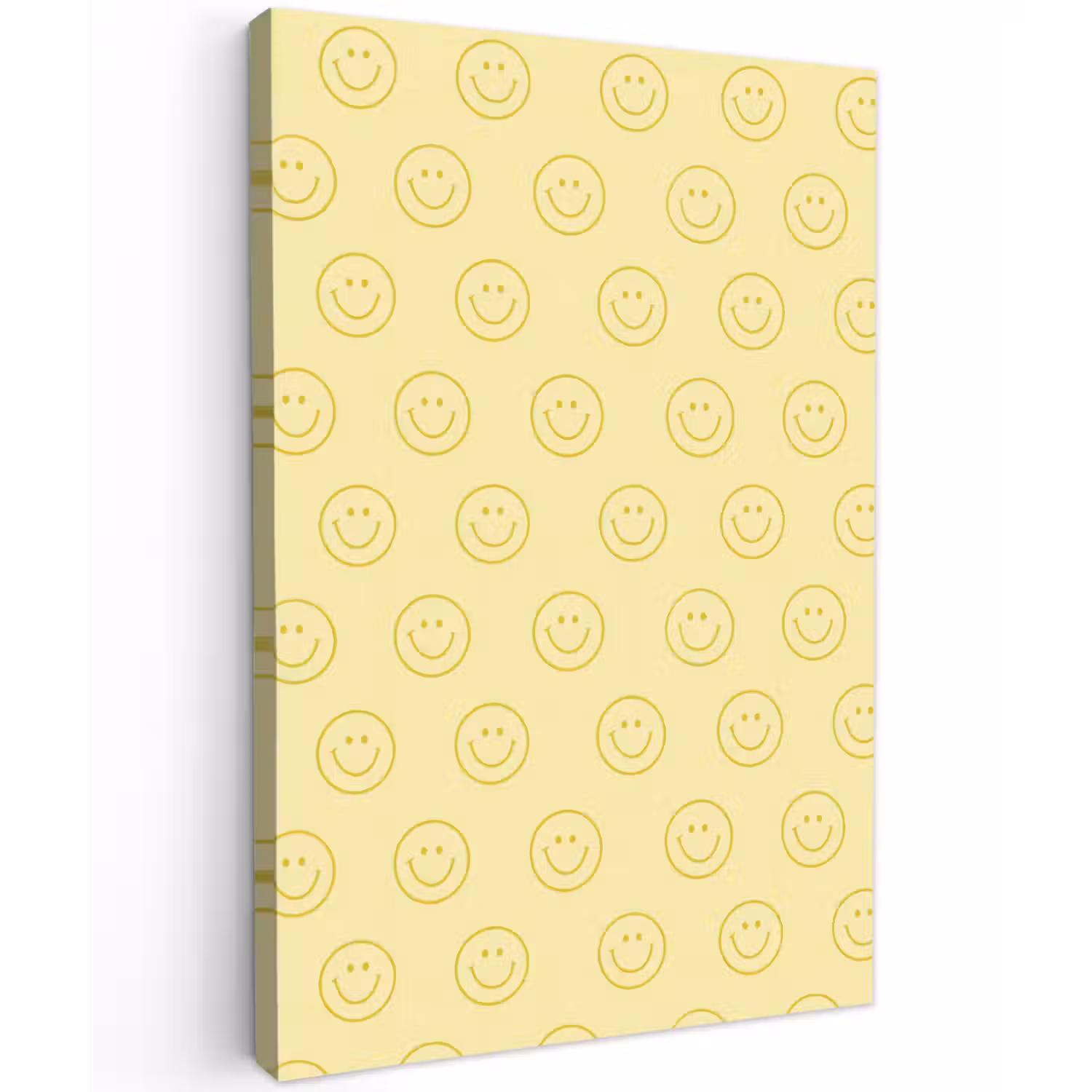 Smileys - Patroon - Retro - Zachtgeel Tuinposter op houten frame 2 cm dik klein 841 -3d