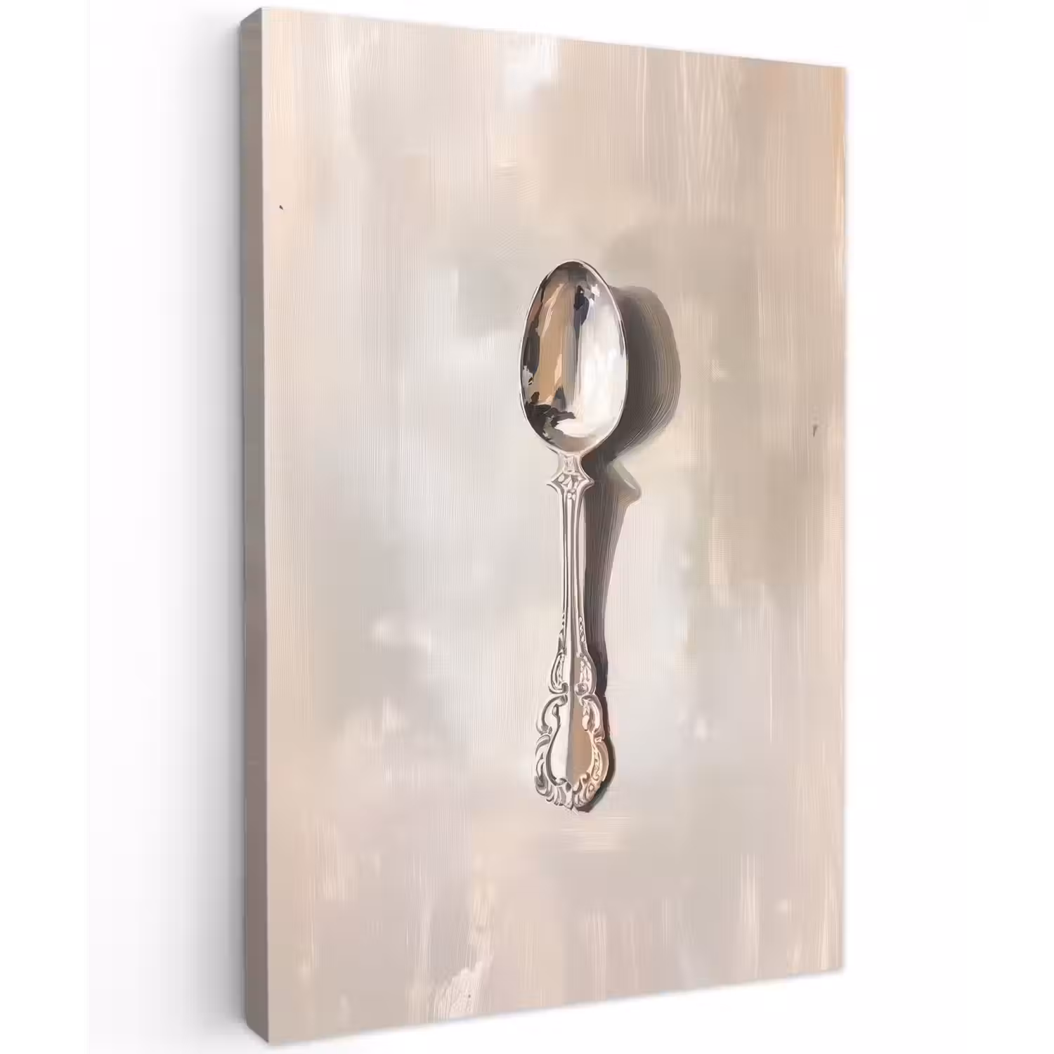 Lepel - Verf - Zilver Tuinposter op houten frame 2 cm dik klein -3d