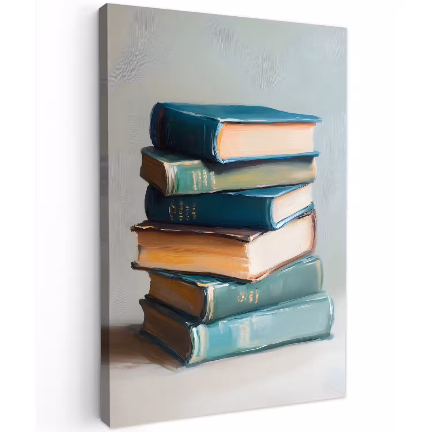 Stapel - Boeken - Groen - Daglicht Tuinposter op houten frame 2 cm dik klein -3d