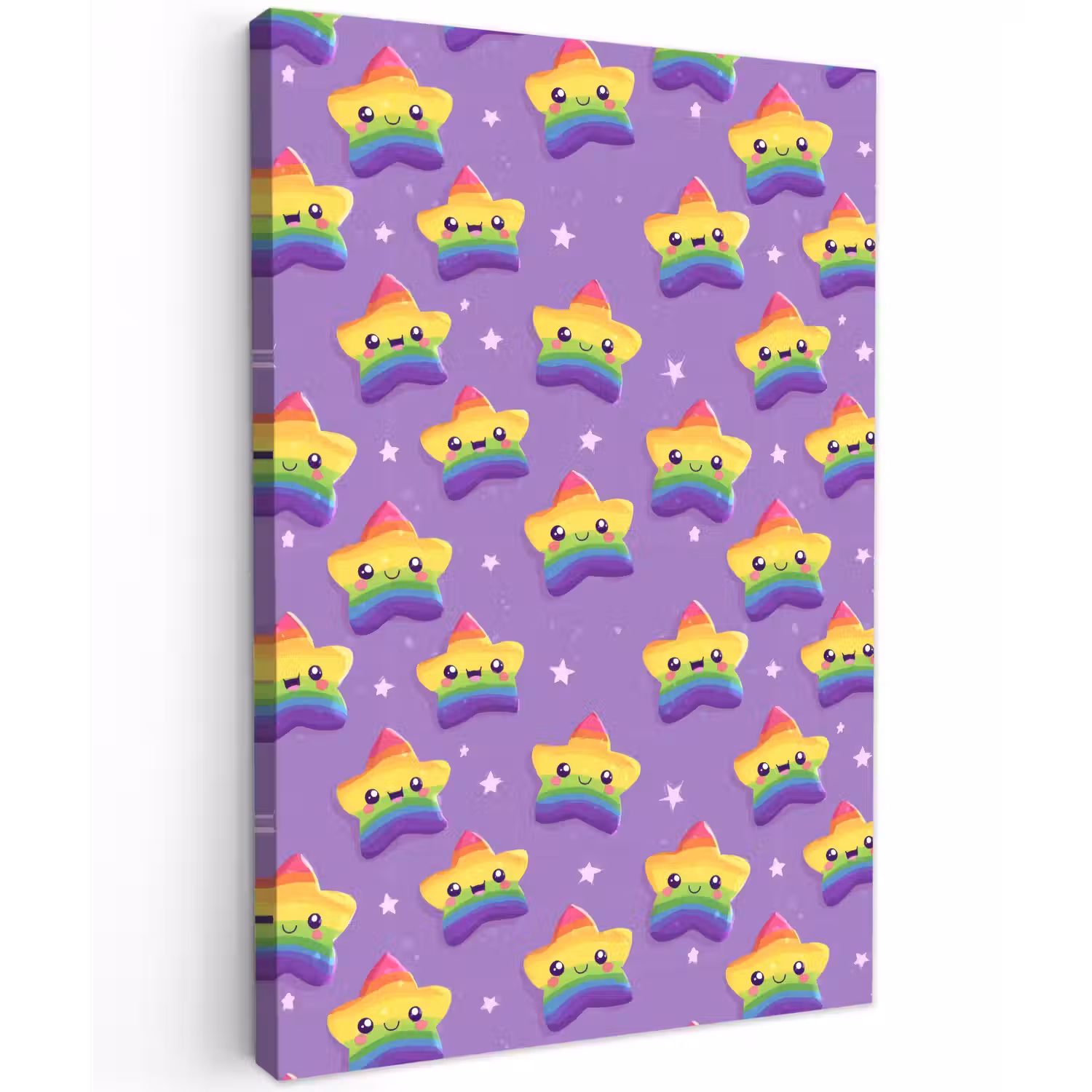 Sterren - Regenboog - Paars Tuinposter op houten frame 2 cm dik klein 841 -3d