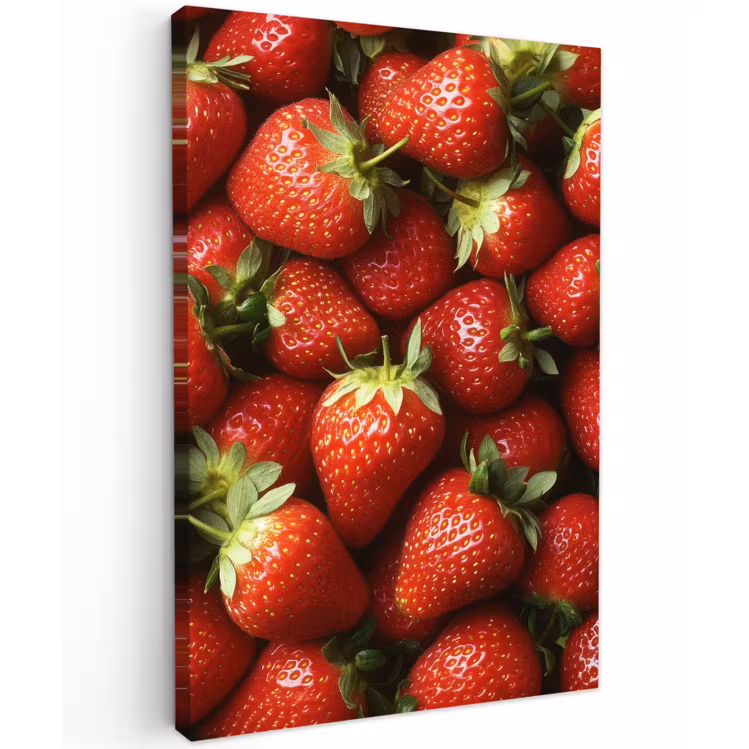 Aardbei - Fruit - Rood Tuinposter op houten frame 2 cm dik klein -3d