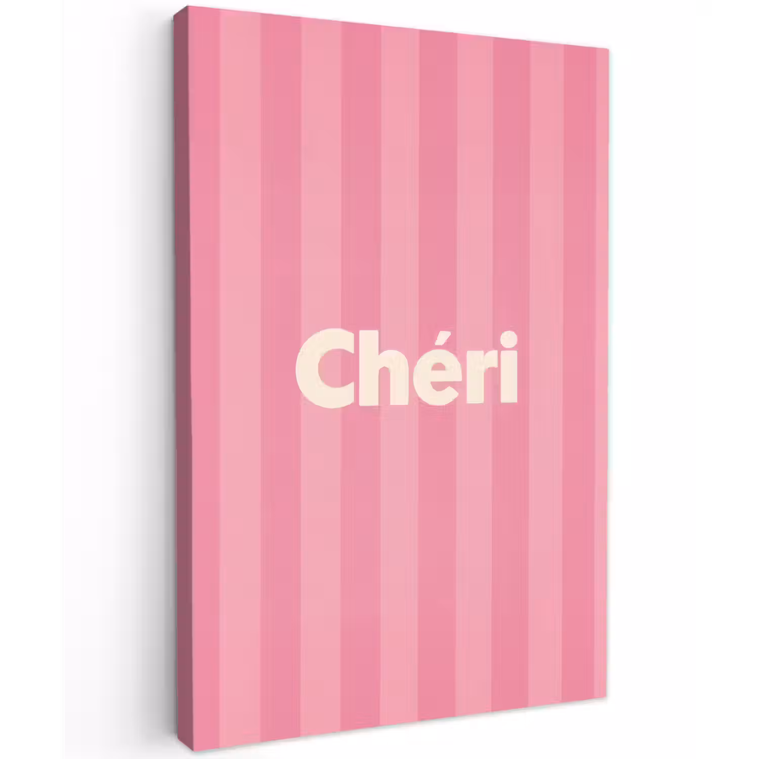 Gestreept - Roze - Chéri Tuinposter op houten frame 2 cm dik klein -3d