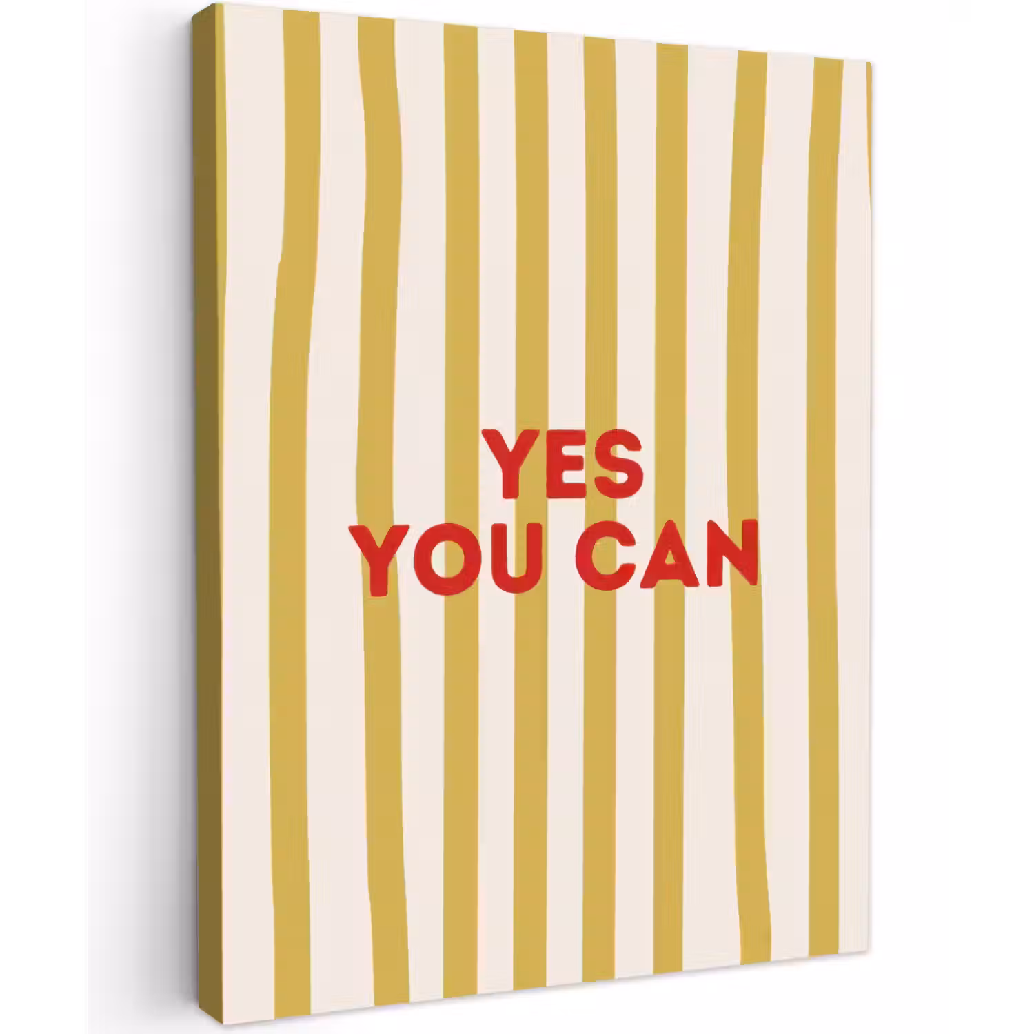 Strepen - Abstract - Yes you can - Rood Tuinposter op houten frame 2 cm dik klein -3d