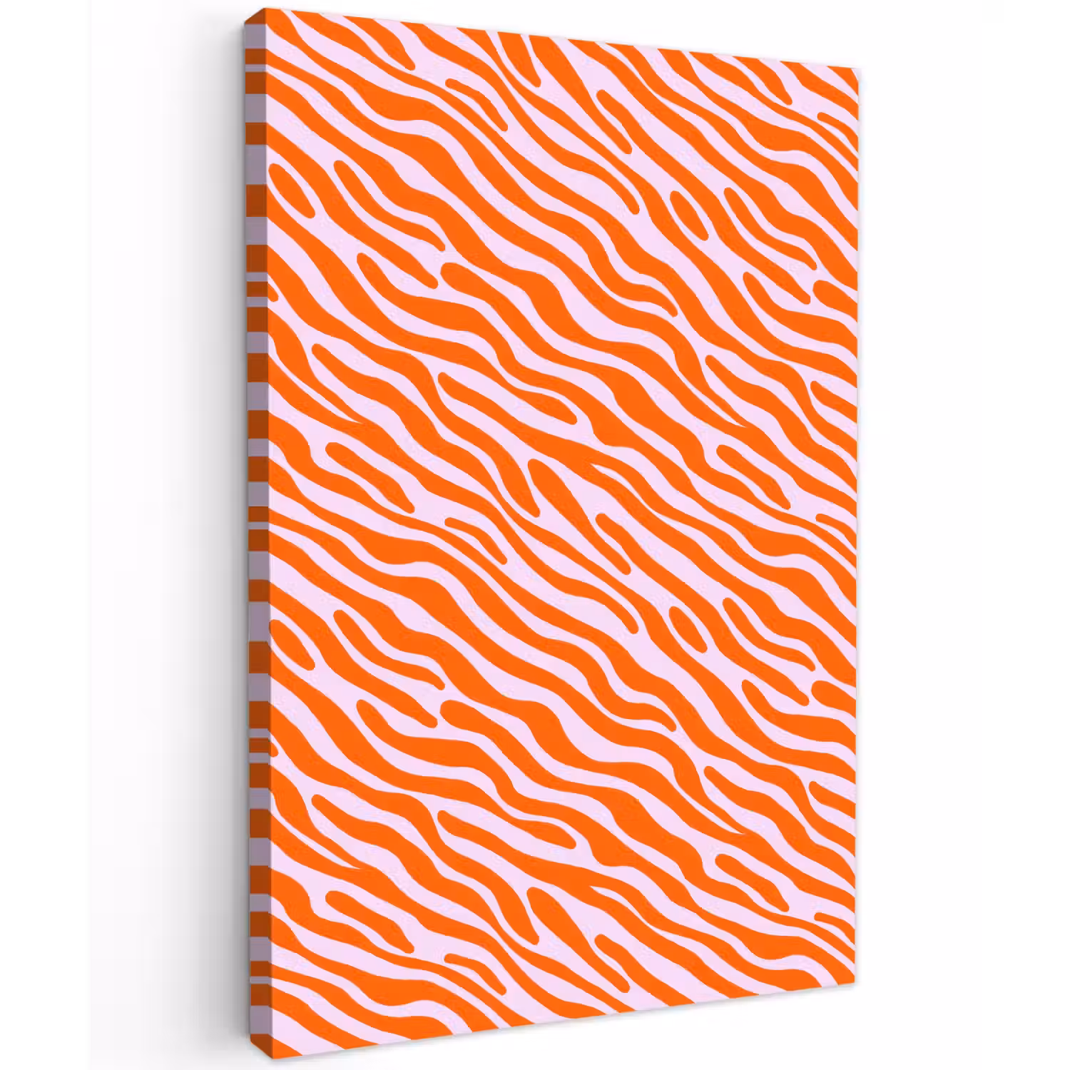 Strepen - Dynamisch - Oranje Tuinposter op houten frame 2 cm dik klein 841 -3d