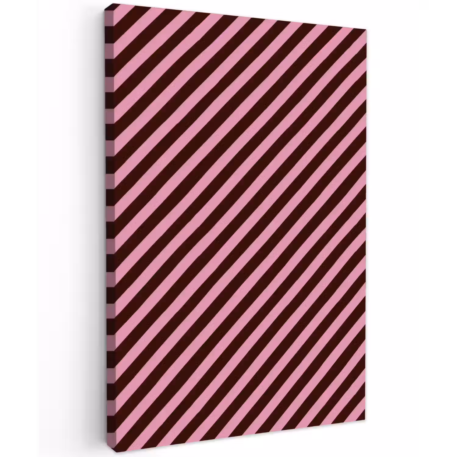 Strepen - Roze - Bruin Tuinposter op houten frame 2 cm dik klein 841 -3d