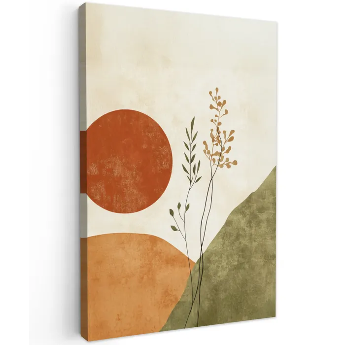 Zon - Abstract - Takken - Oranje Tuinposter op houten frame 2 cm dik klein -3d
