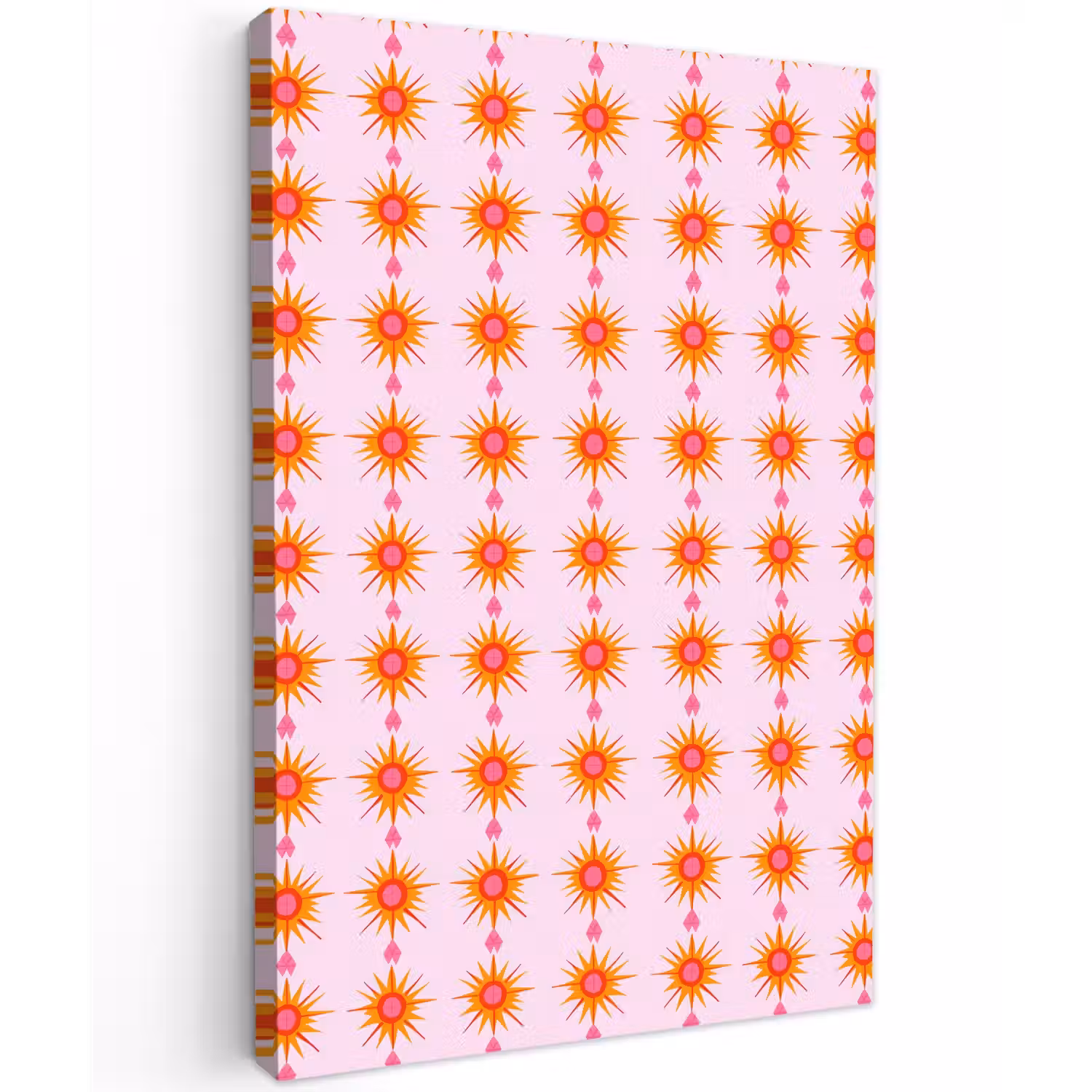 Zon - Motief - Roze Tuinposter op houten frame 2 cm dik klein 841 -3d