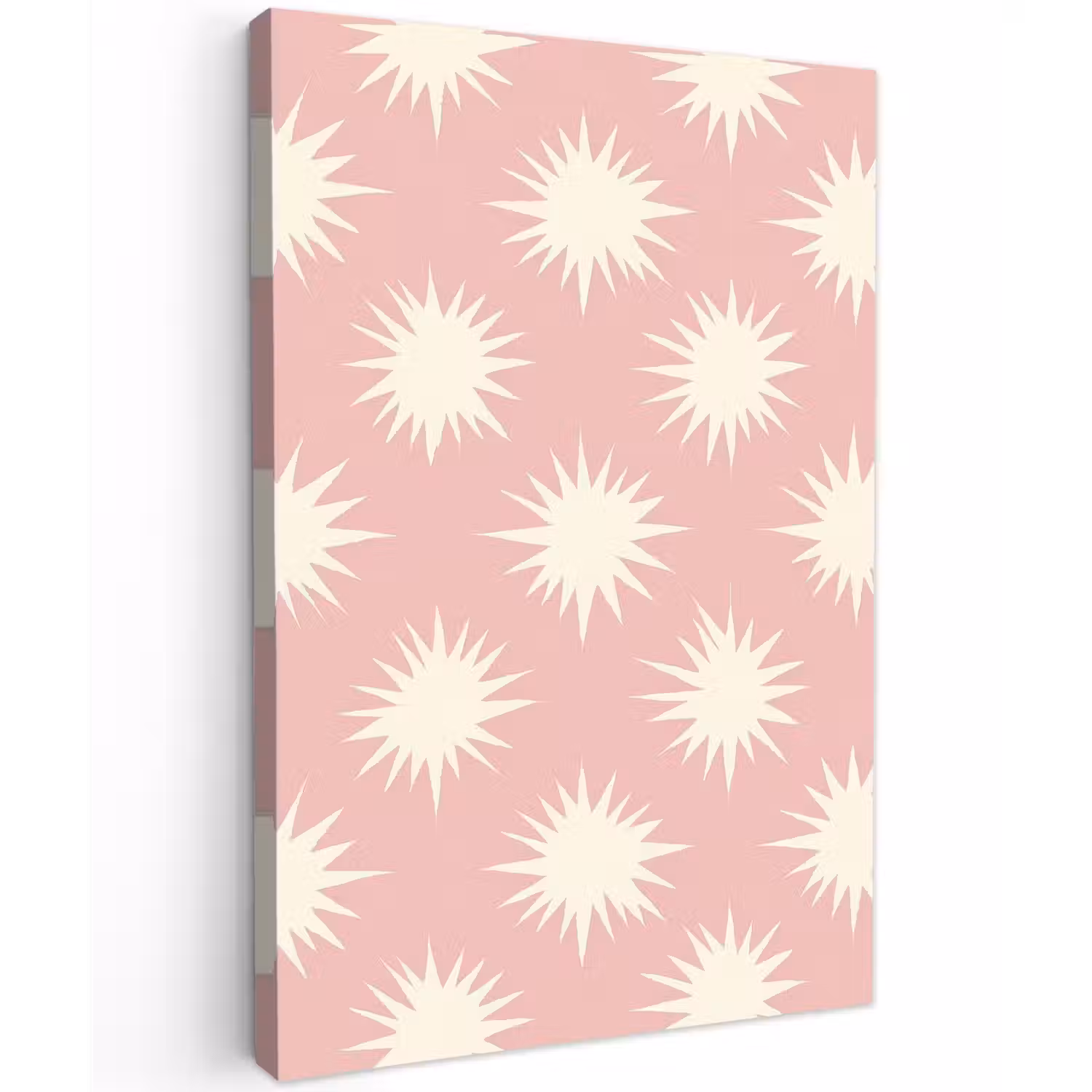 Zonnen - Patroon - Roze Tuinposter op houten frame 2 cm dik klein 841 -3d