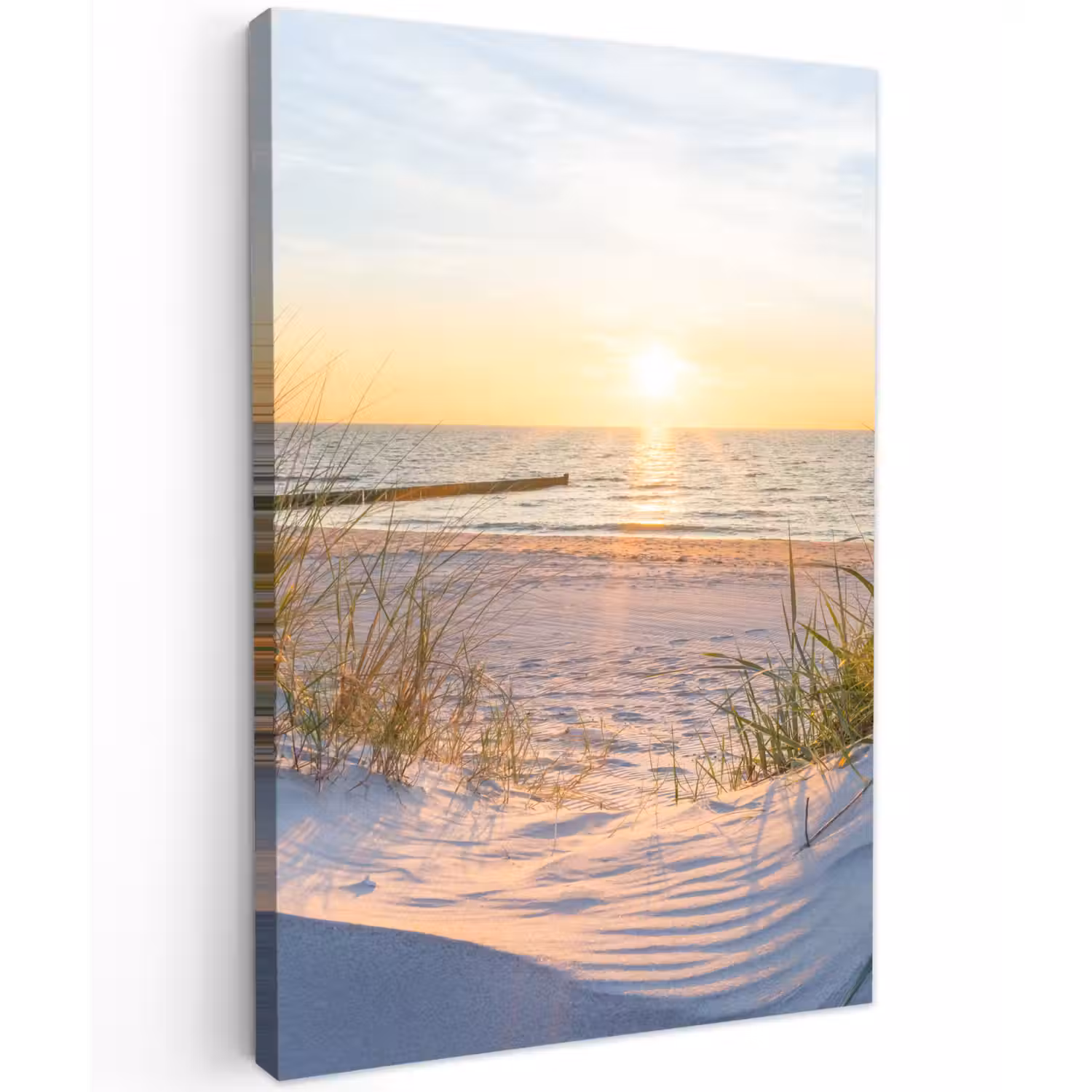 Zonsondergang aan Zee Tuinposter op houten frame 2 cm dik klein -3d