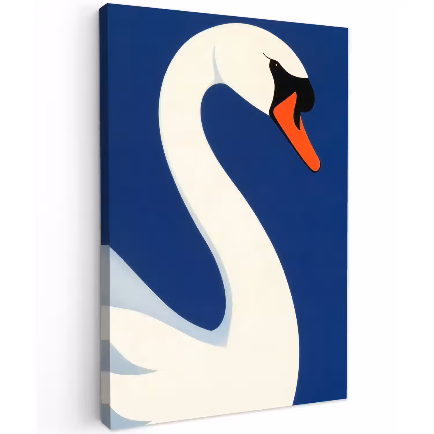 Zwaan - Wit - Snavel - Illustratie Tuinposter op houten frame 2 cm dik klein -3d