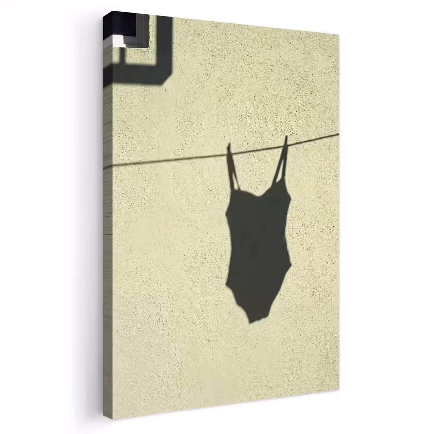 Badpak - Schaduw - Muur - Zomer - Minimalistisch Tuinposter op houten frame 2 cm dik klein -3d