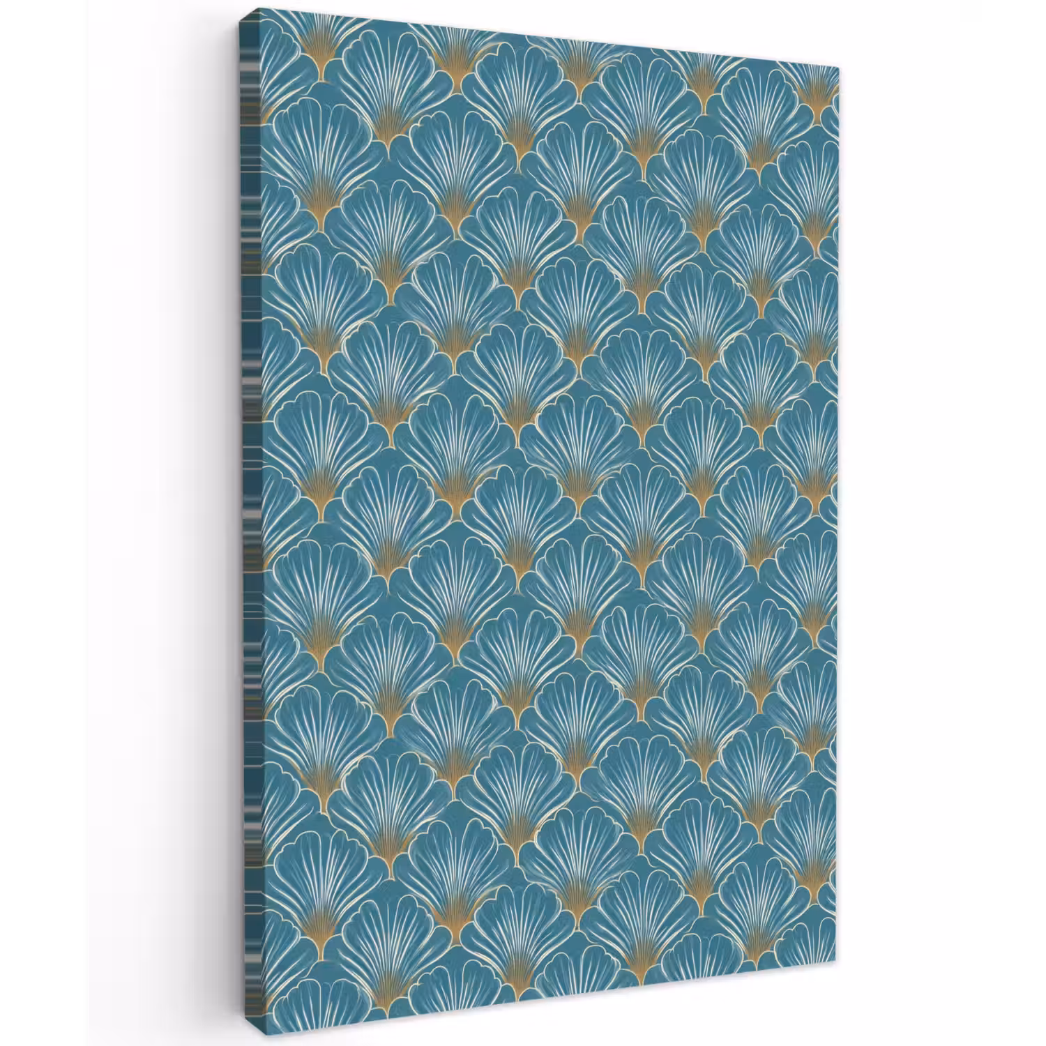 Symmetrisch - Patroon - Blauw Tuinposter op houten frame 2 cm dik klein 841 -3d