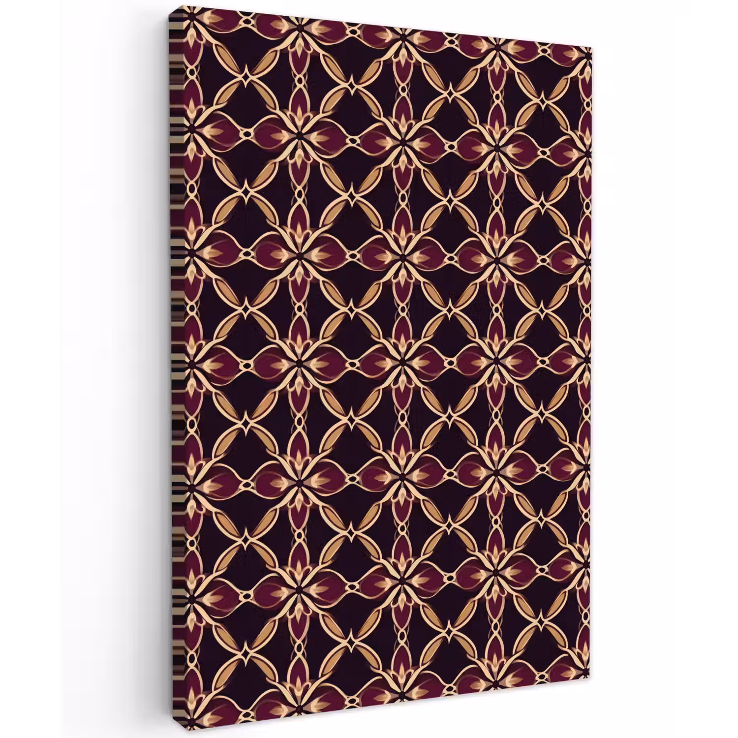 Symmetrisch - Tegel - Burgundy Tuinposter op houten frame 2 cm dik klein 841 -3d