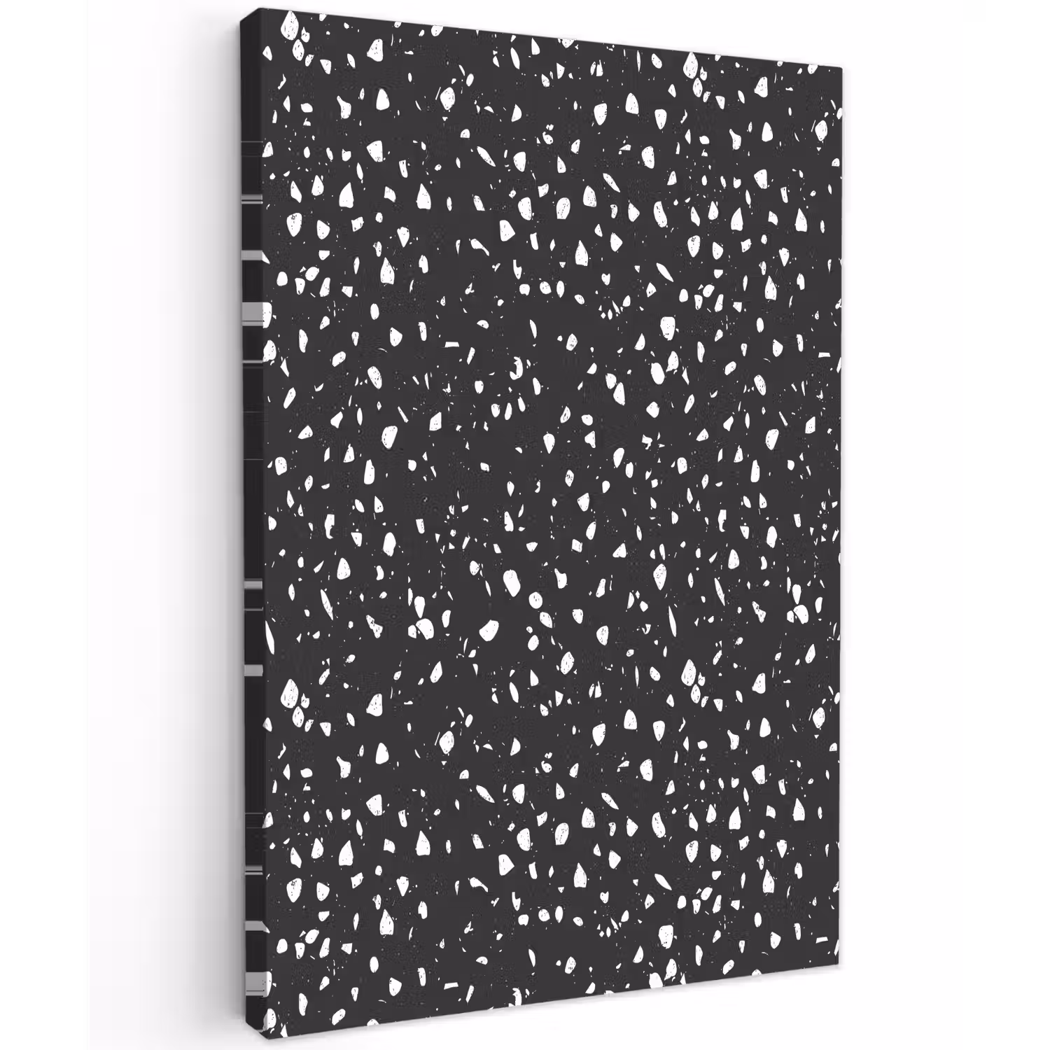 Terrazzo - Patroon - Zwart - Wit Tuinposter op houten frame 2 cm dik klein 841 -3d