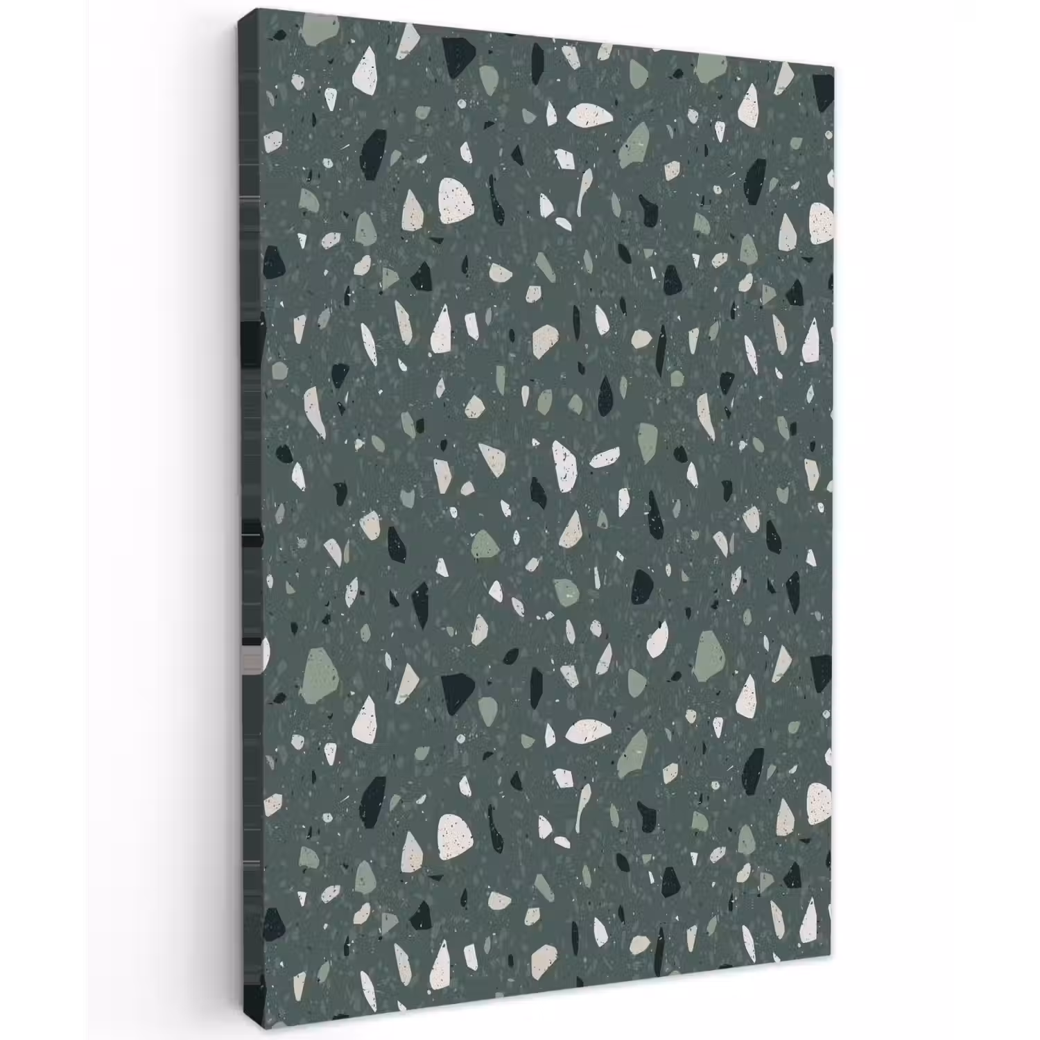 Terrazzo - Patroon - Kleurrijk - Groen Tuinposter op houten frame 2 cm dik klein 841 -3d