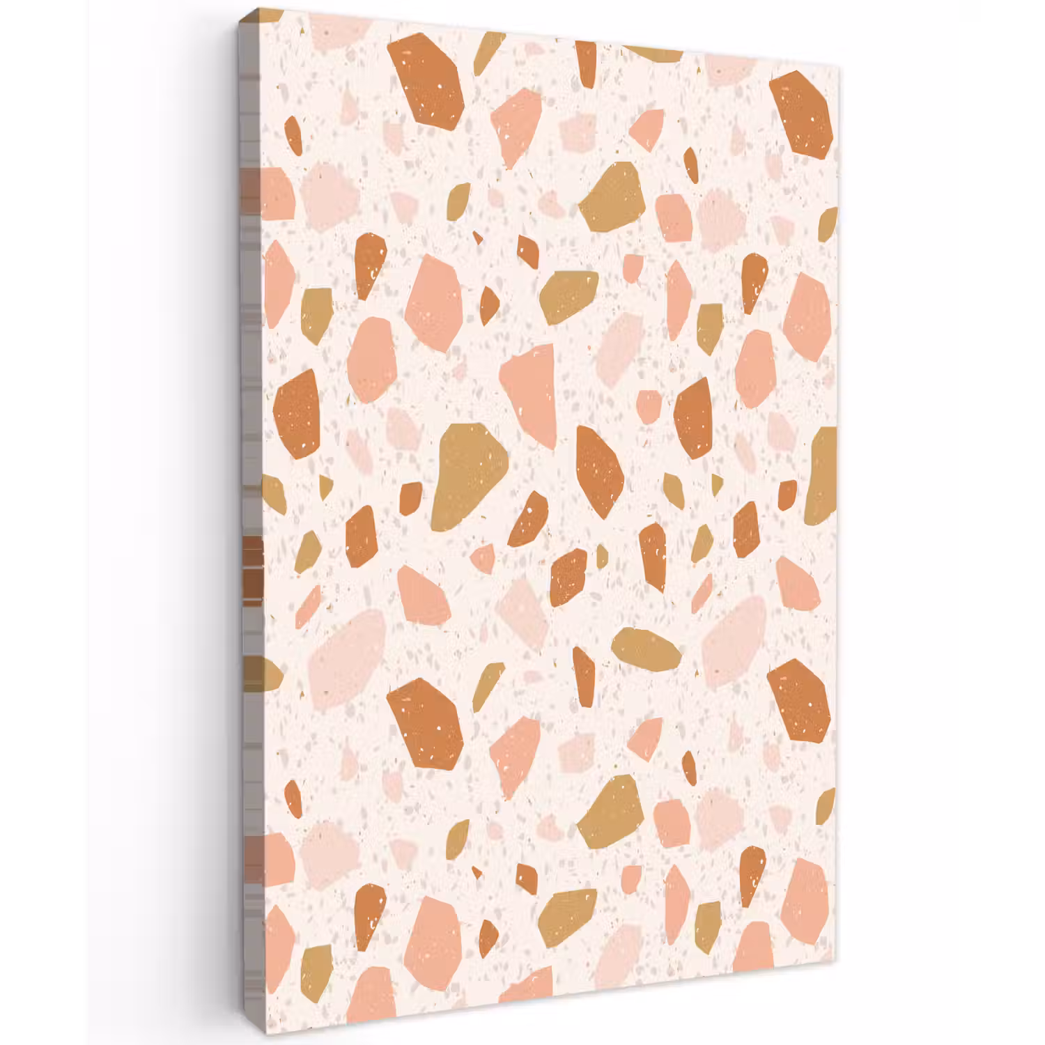 Terrazzo - Patroon - Kleurrijk - Zalm Tuinposter op houten frame 2 cm dik klein 841 -3d