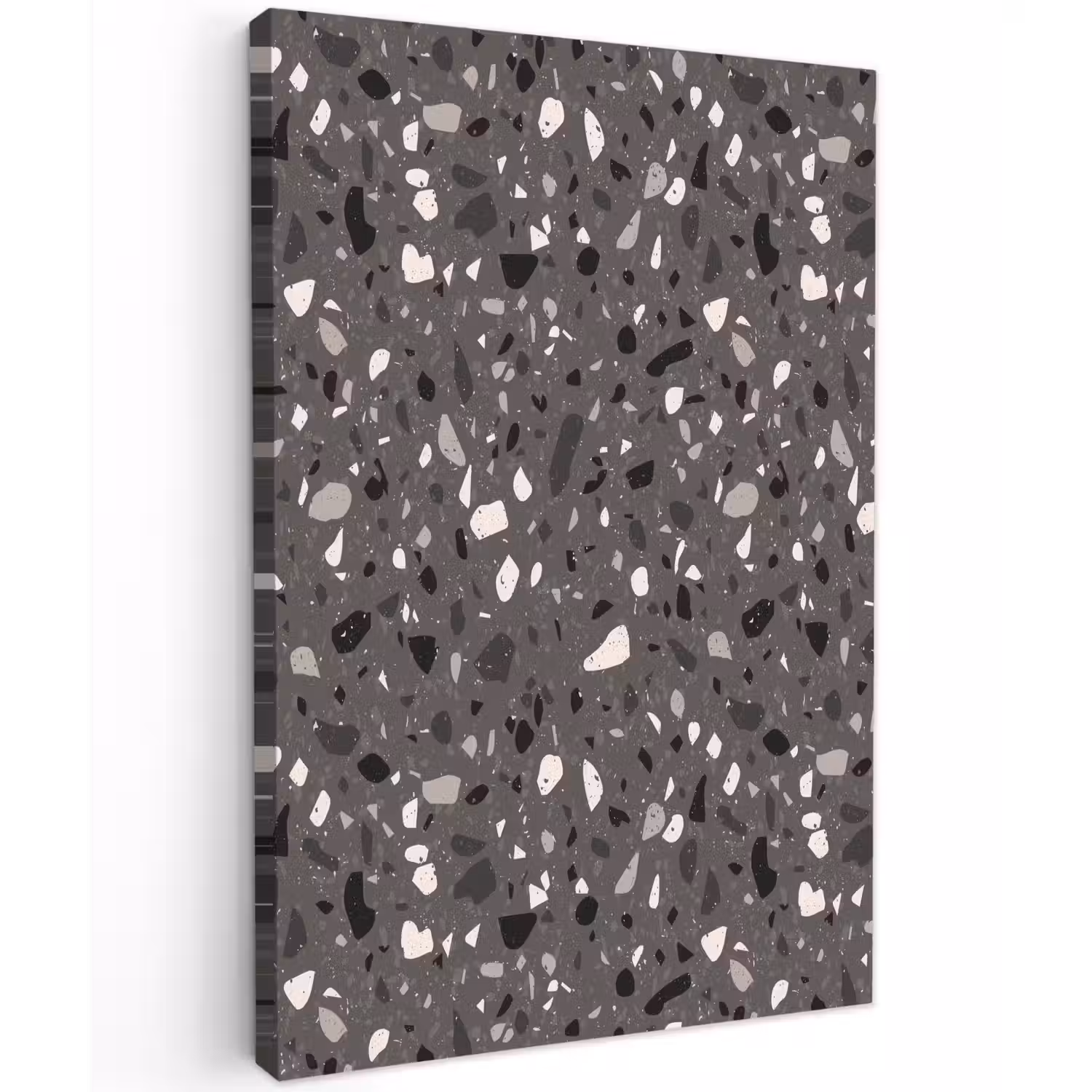Terrazzo - Patroon - Grijs Tuinposter op houten frame 2 cm dik klein 841 -3d