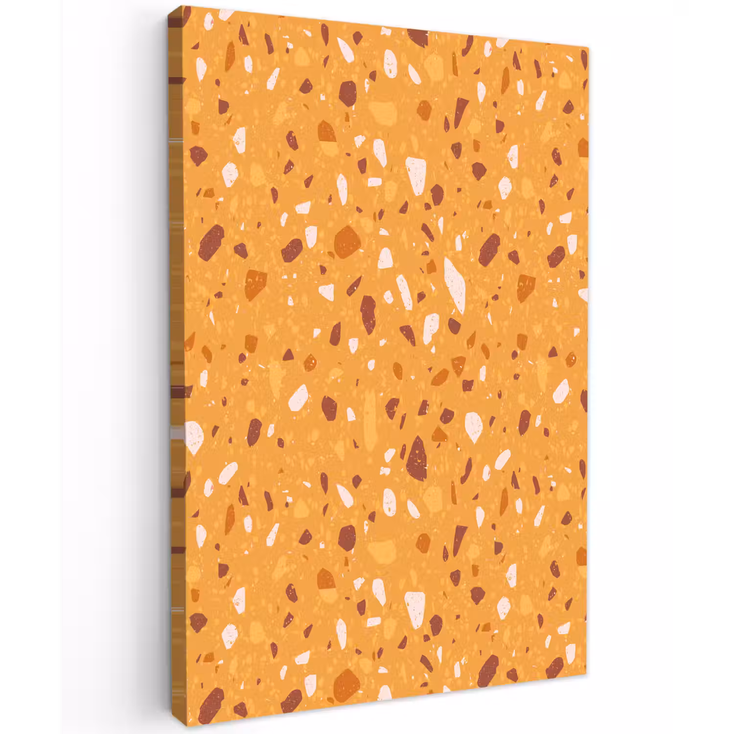 Terrazzo - Patroon - Okergeel Tuinposter op houten frame 2 cm dik klein 841 -3d