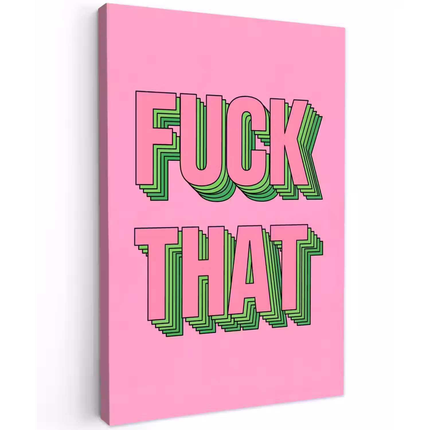 Tekst - Bold - Roze Tuinposter op houten frame 2 cm dik klein -3d