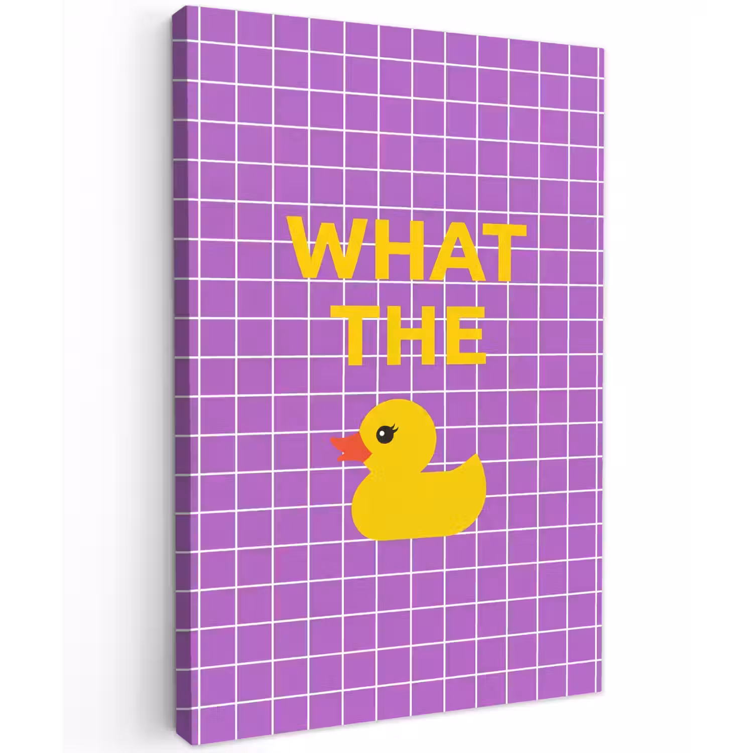 Tekst - Eend - Paars Tuinposter op houten frame 2 cm dik klein -3d