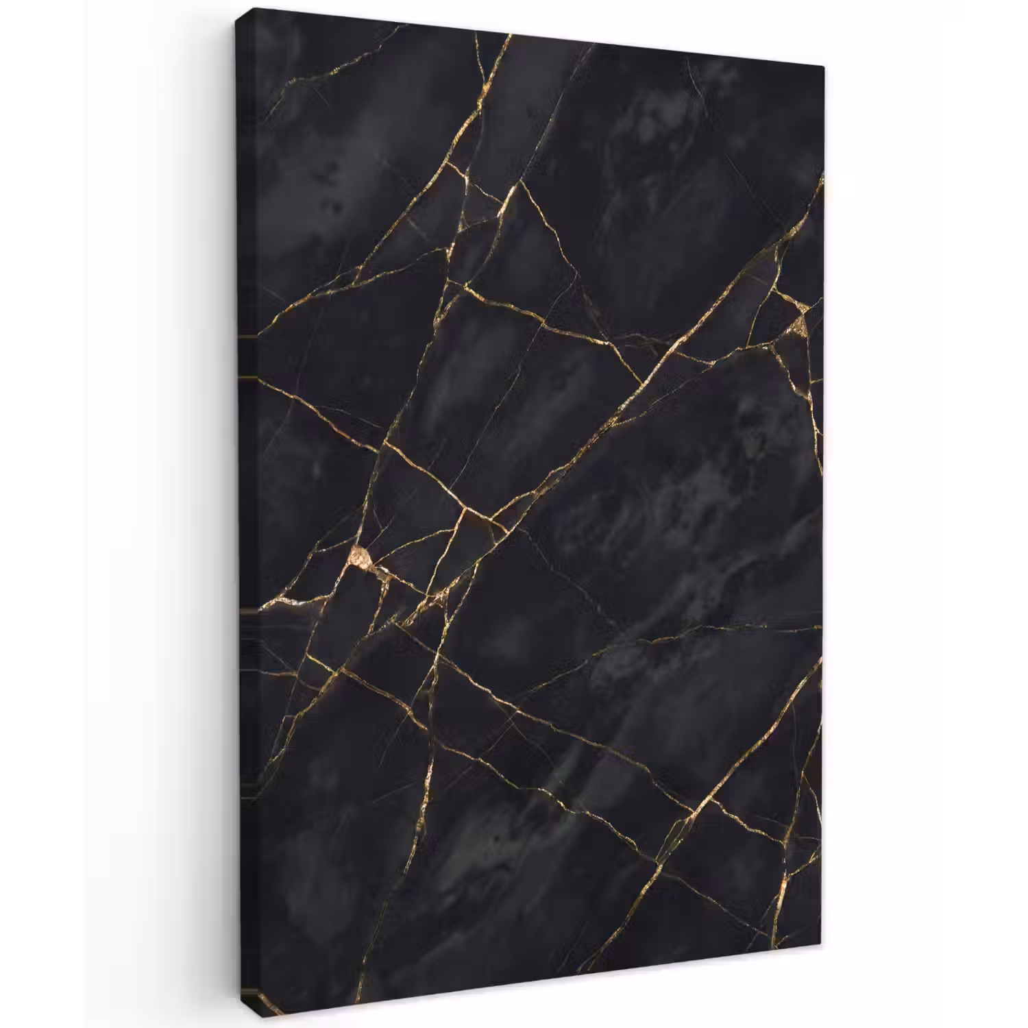 Textuur - Gouden lijnen - Abstract - Modern - Zwart Tuinposter op houten frame 2 cm dik klein -3d
