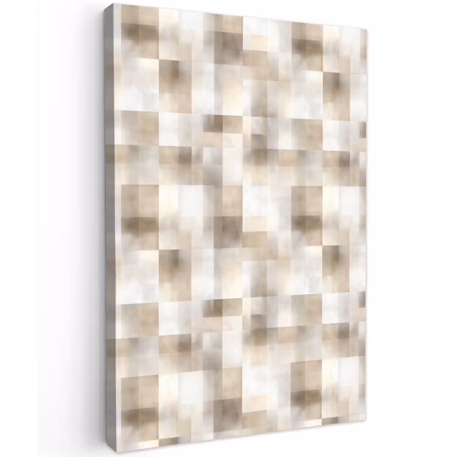 Textuur - Linnen - Beige Tuinposter op houten frame 2 cm dik klein 841 -3d